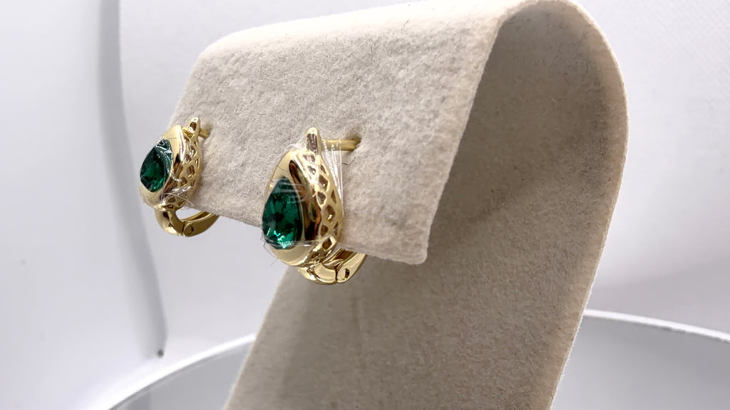 Teardrop Bezel Crystal Clip Earrings