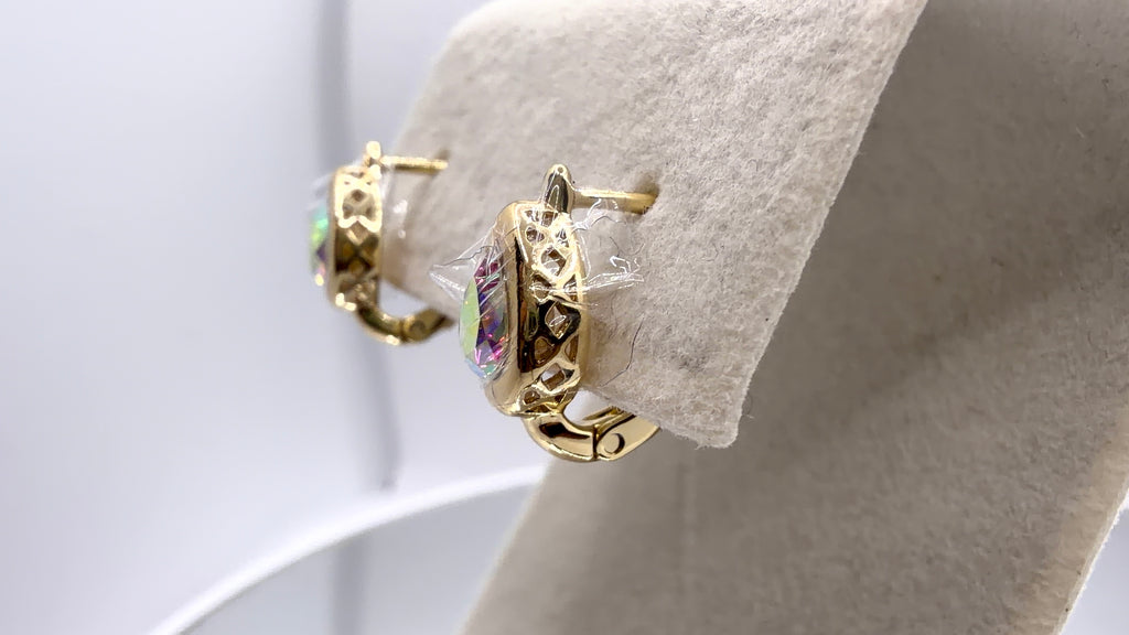 Teardrop Bezel Crystal Clip Earrings