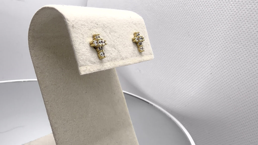 Crystal Cross Stud Earrings