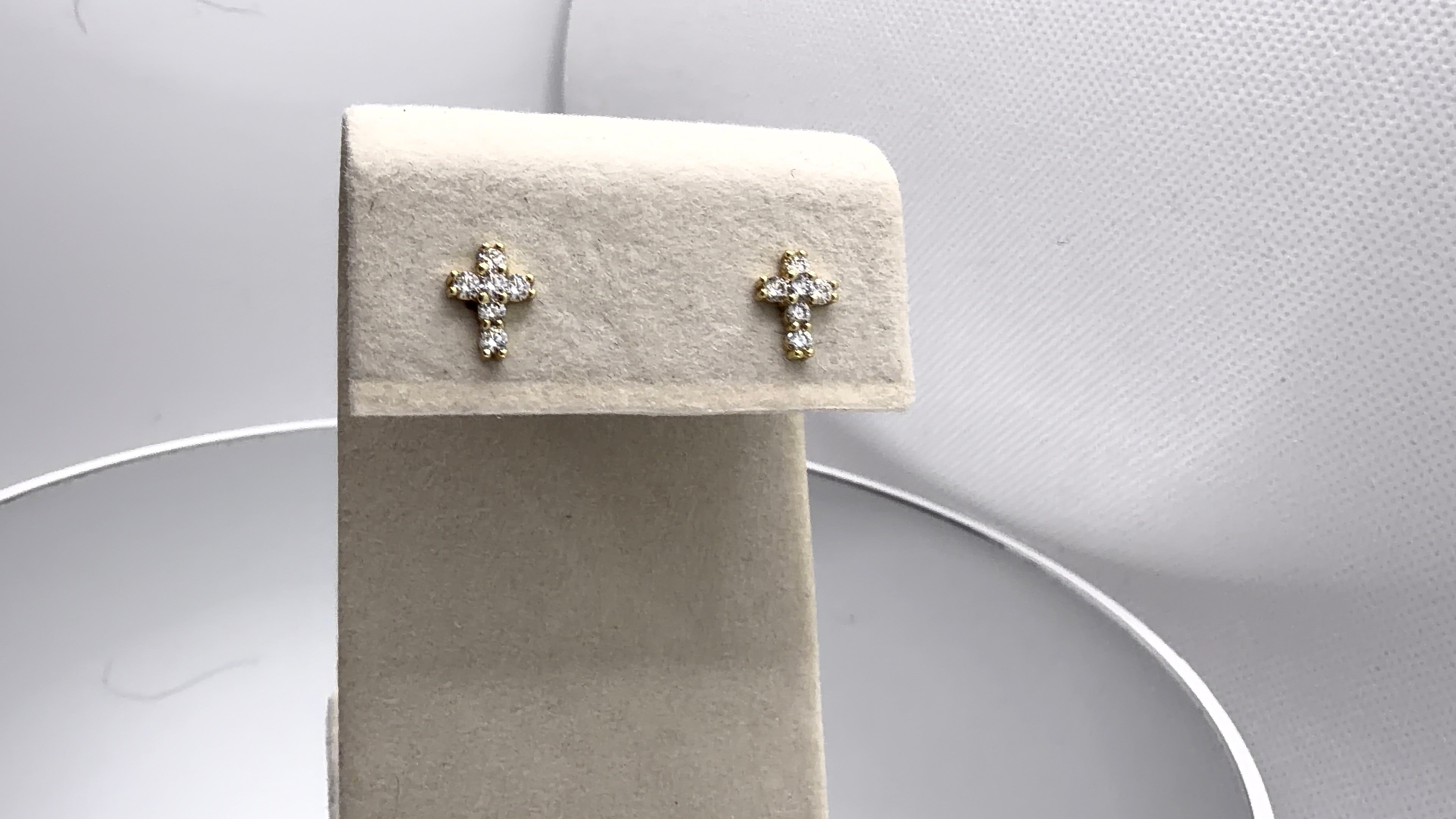 Crystal Cross Stud Earrings