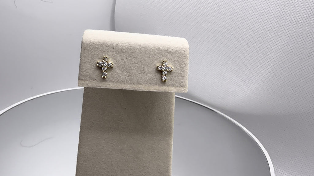 Crystal Cross Stud Earrings