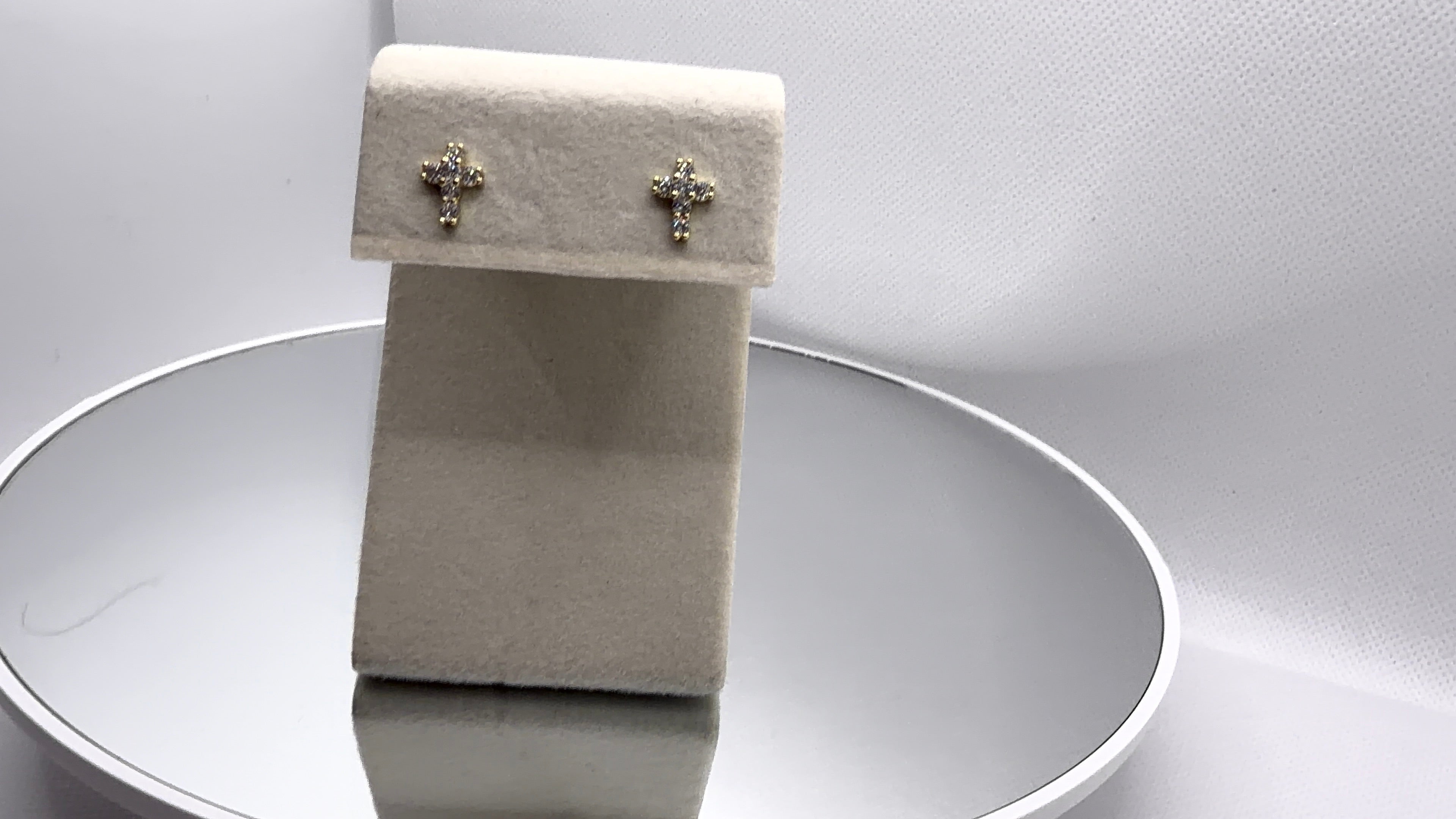 Crystal Cross Stud Earrings