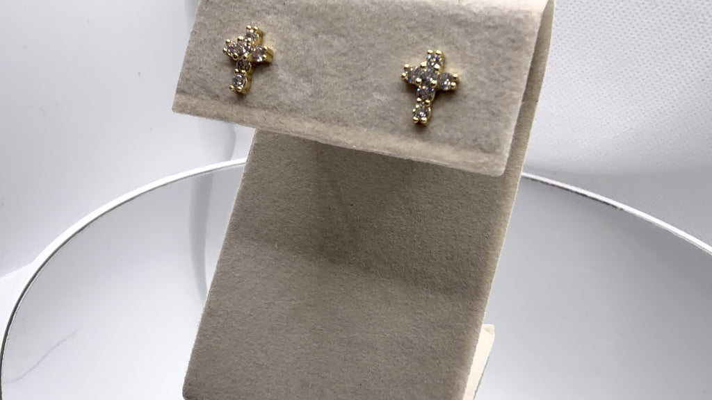 Crystal Cross Stud Earrings
