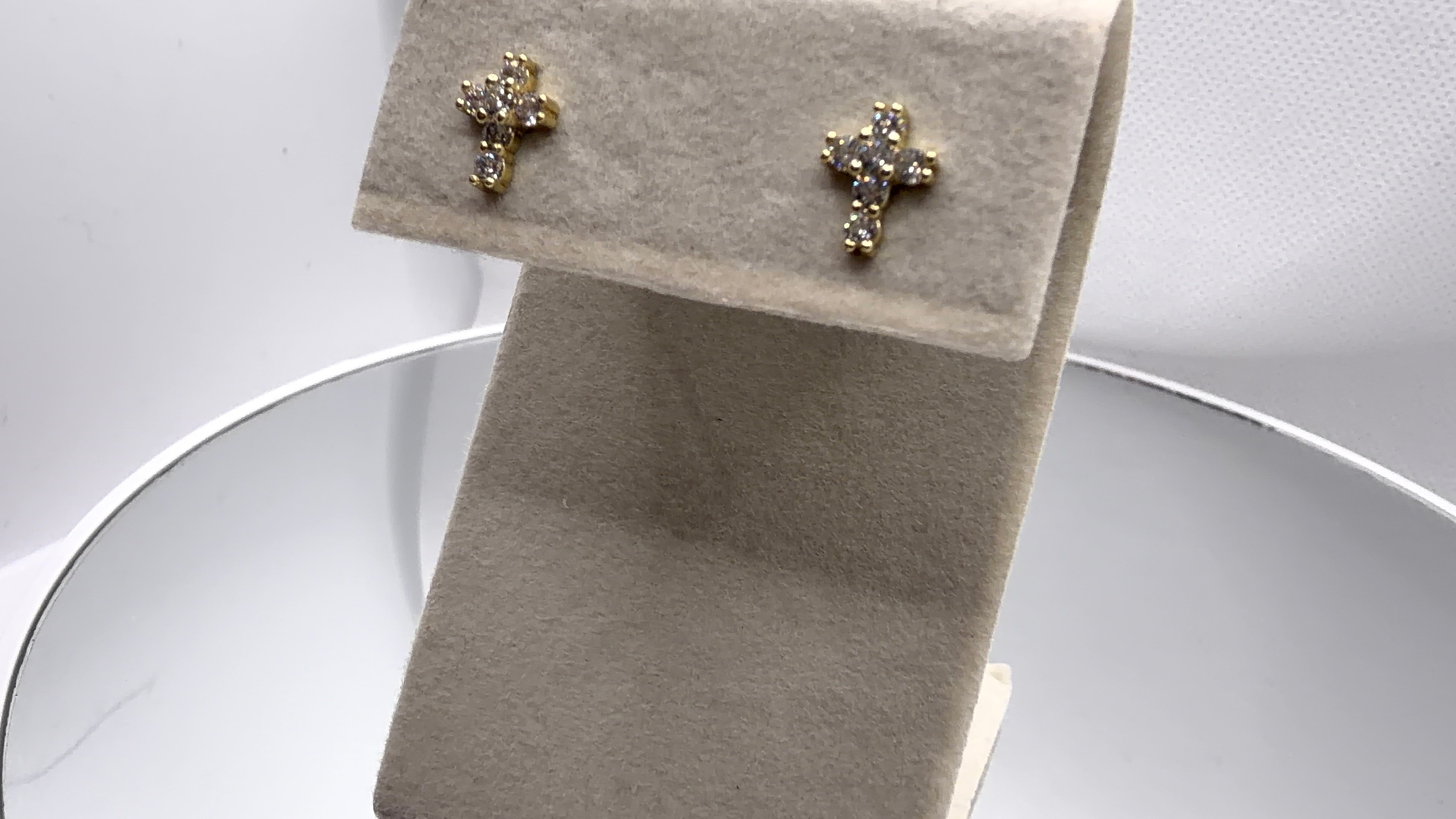 Crystal Cross Stud Earrings