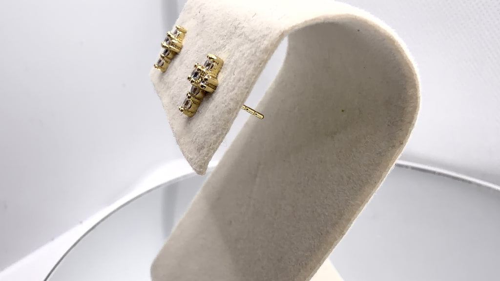 Crystal Cross Stud Earrings