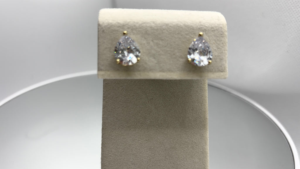Teardrop Crystal Solitaire Stud Earrings