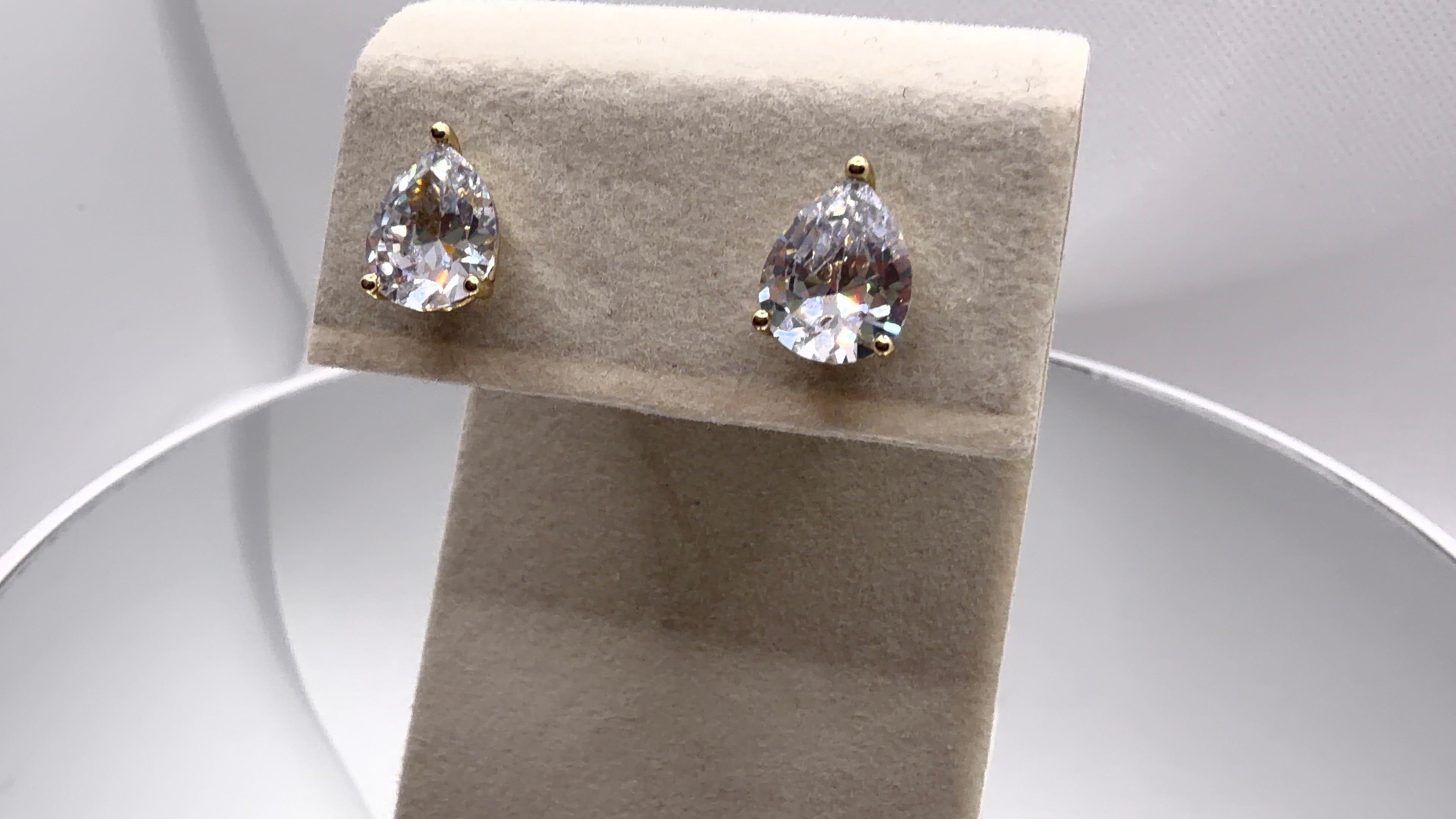 Teardrop Crystal Solitaire Stud Earrings