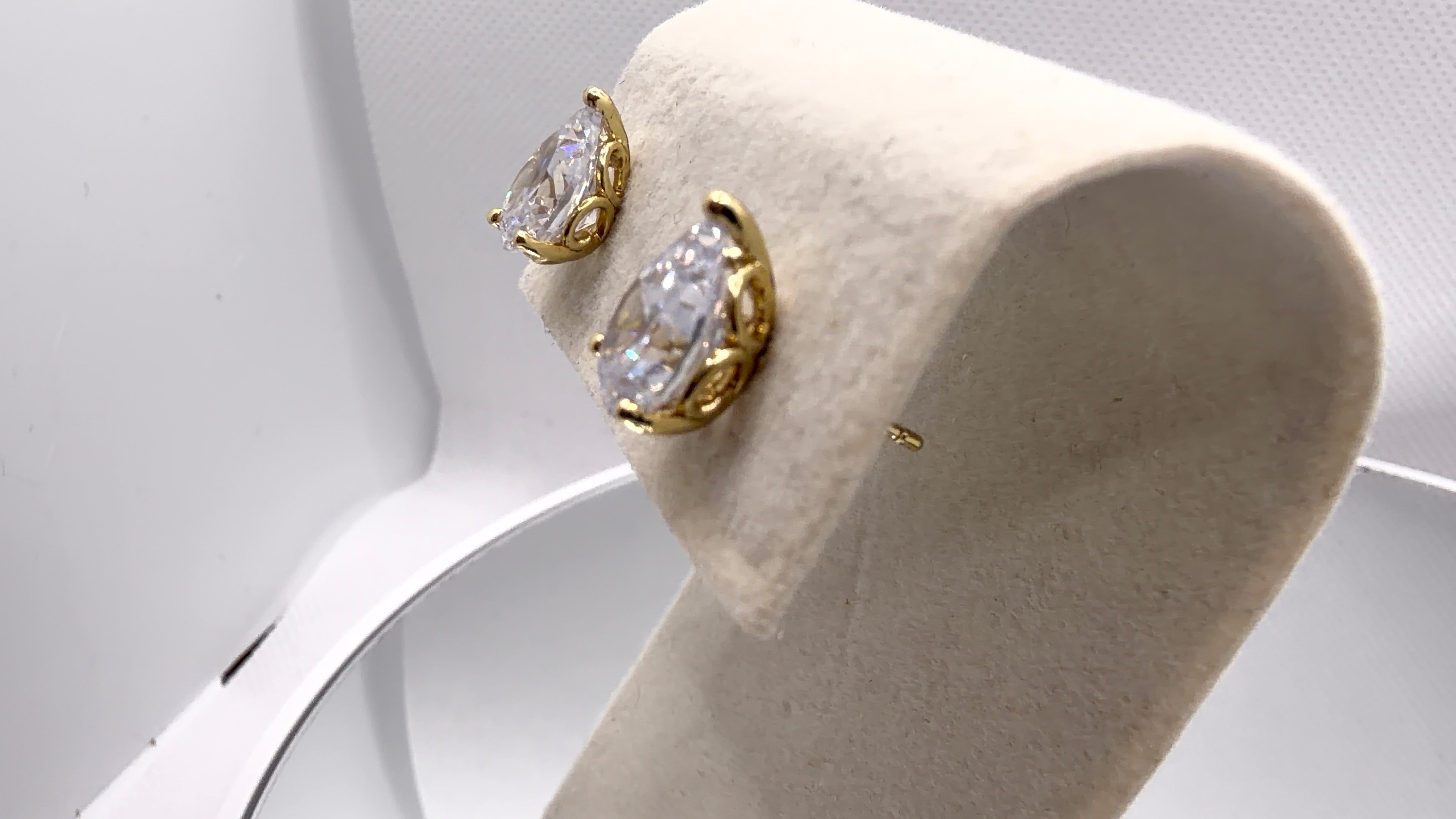 Teardrop Crystal Solitaire Stud Earrings