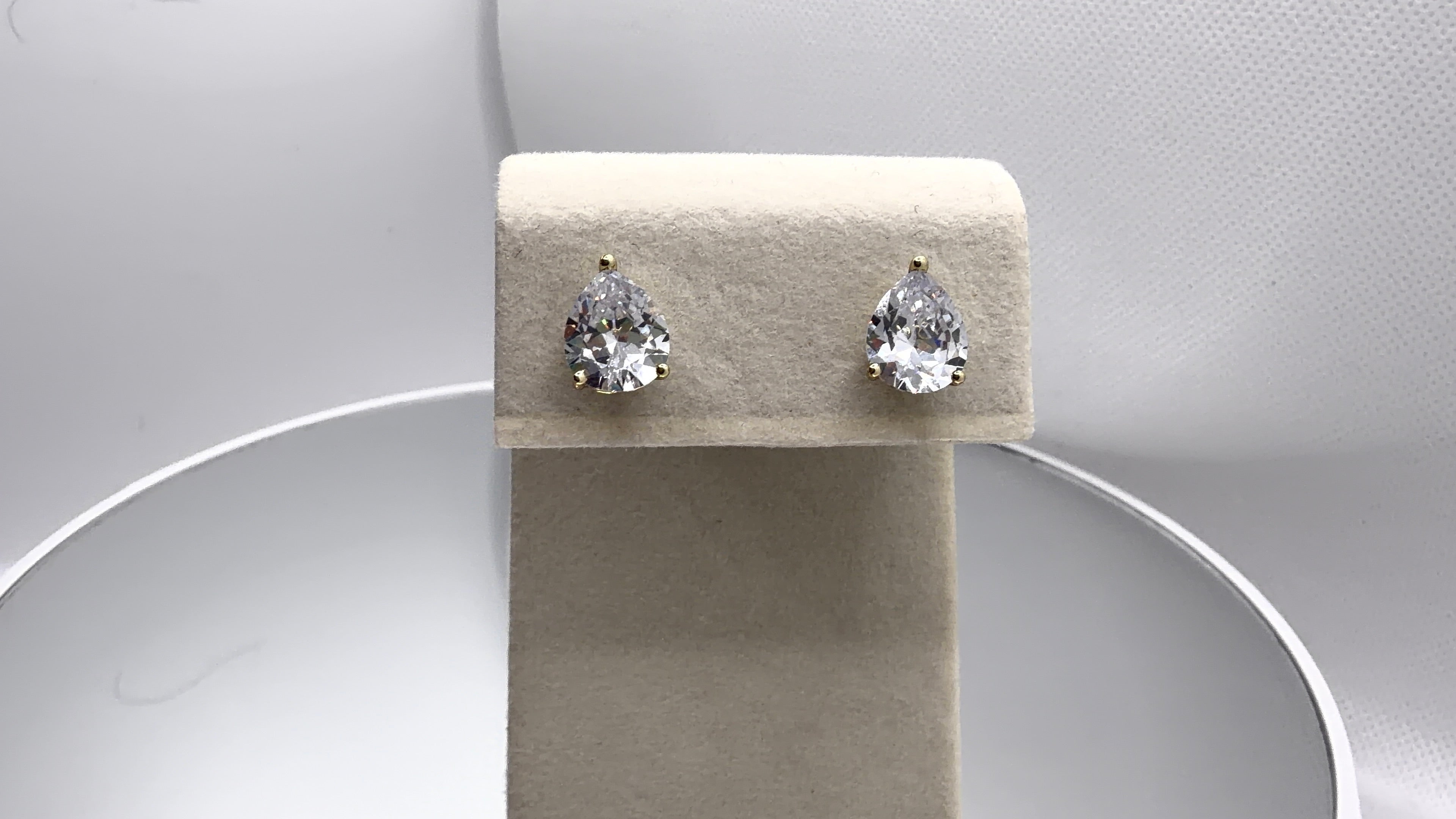 Teardrop Crystal Solitaire Stud Earrings