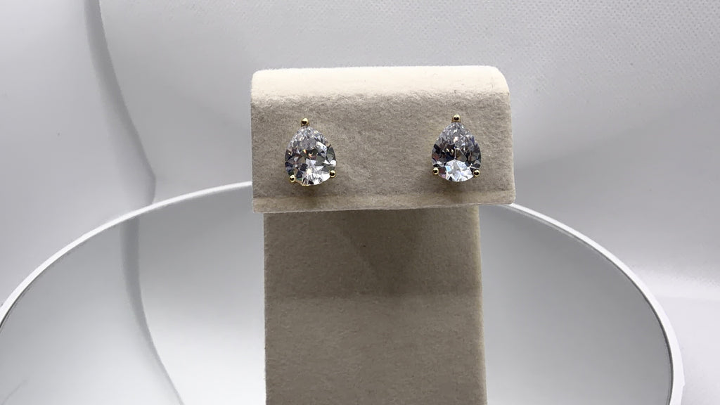 Teardrop Crystal Solitaire Stud Earrings
