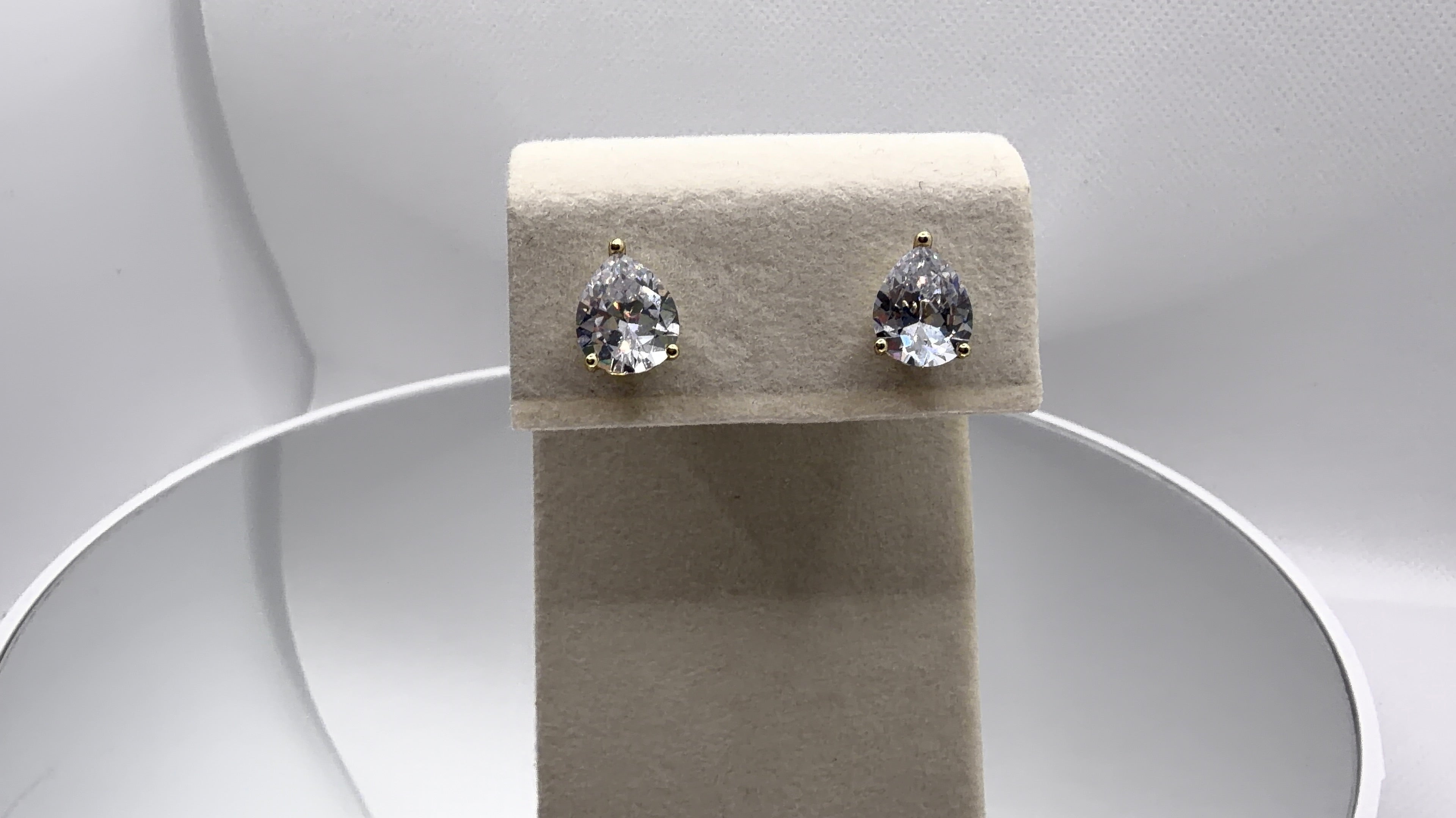 Teardrop Crystal Solitaire Stud Earrings