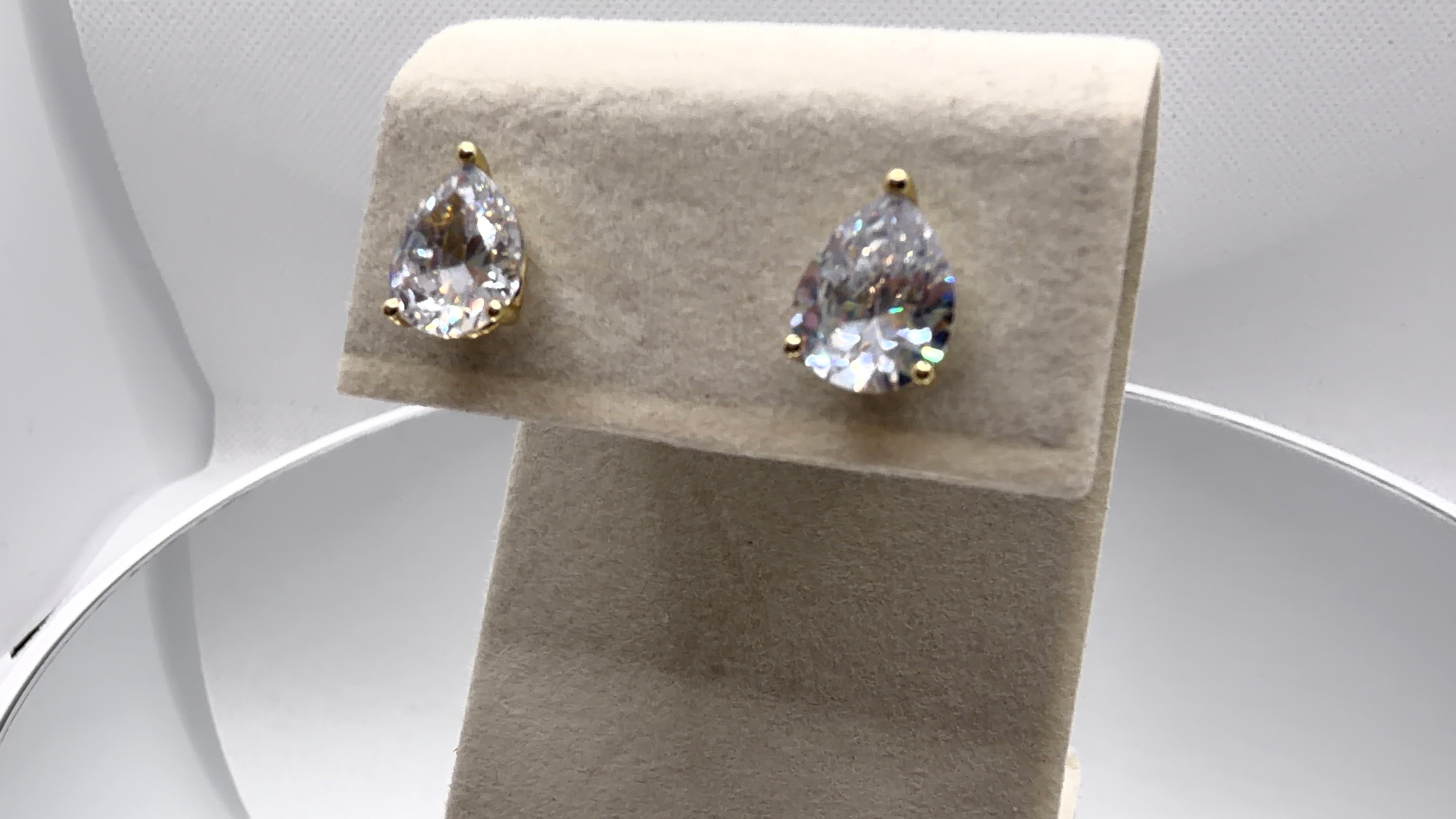 Teardrop Crystal Solitaire Stud Earrings
