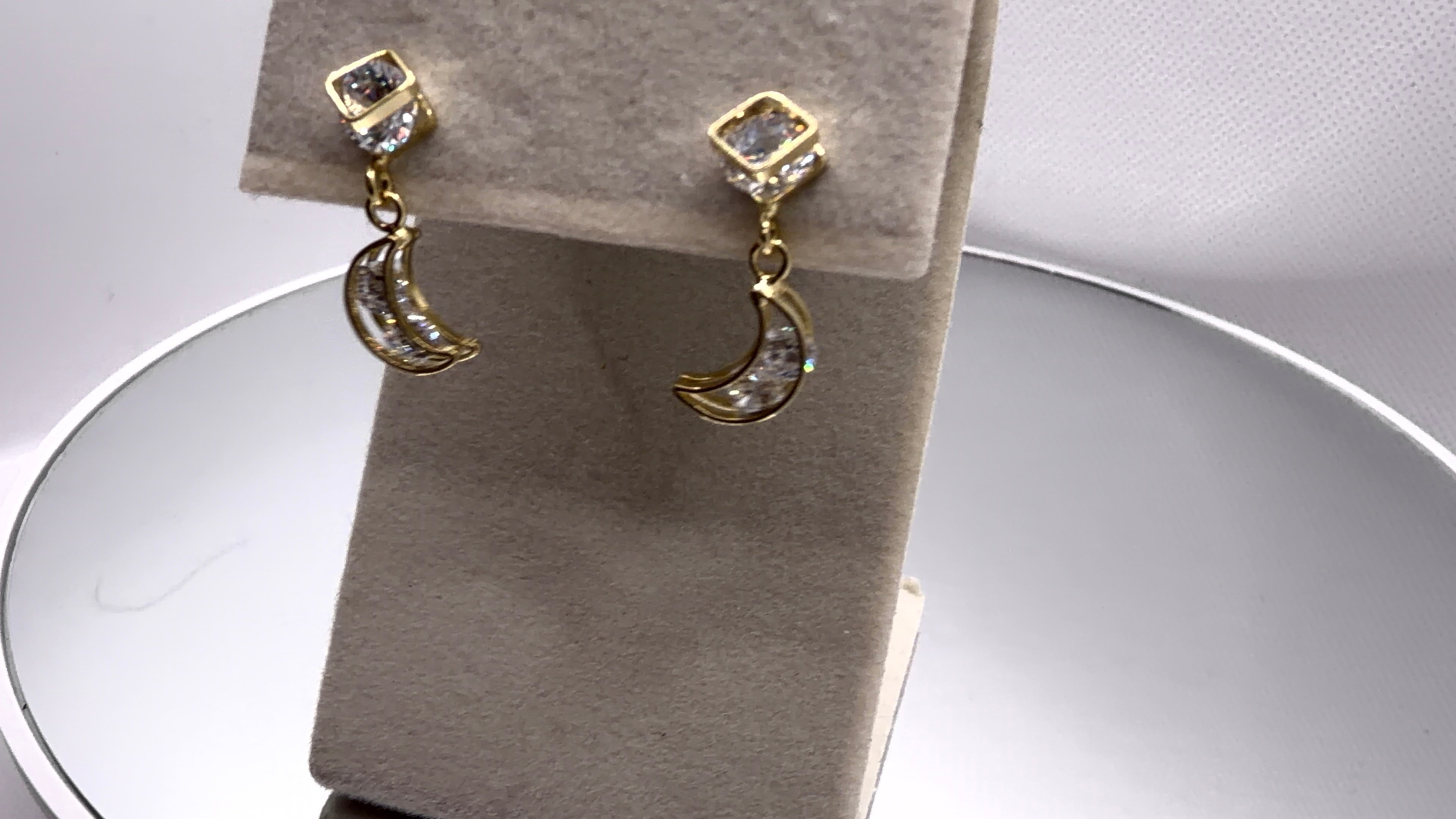 Crystal Moon Drop Earrings