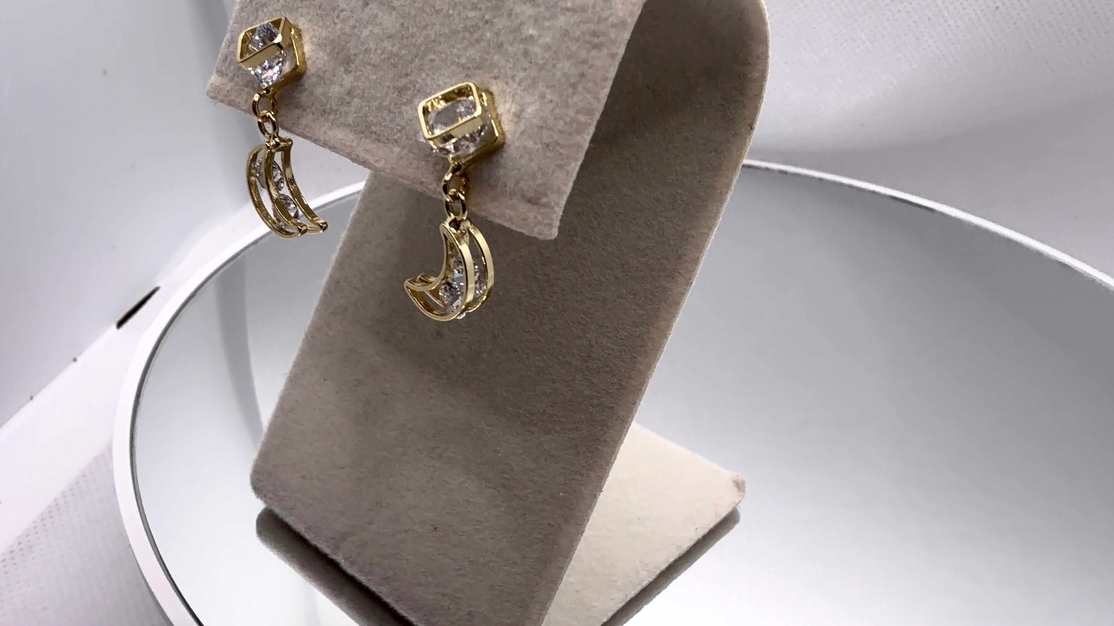 Crystal Moon Drop Earrings