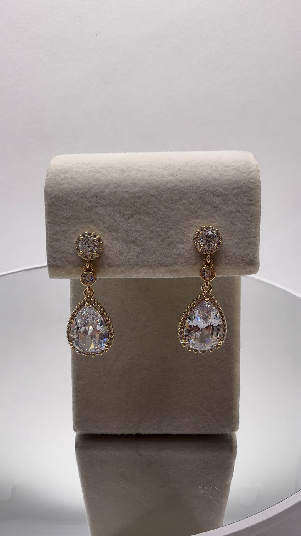 Crystal Teardrop Halo Drop Earrings