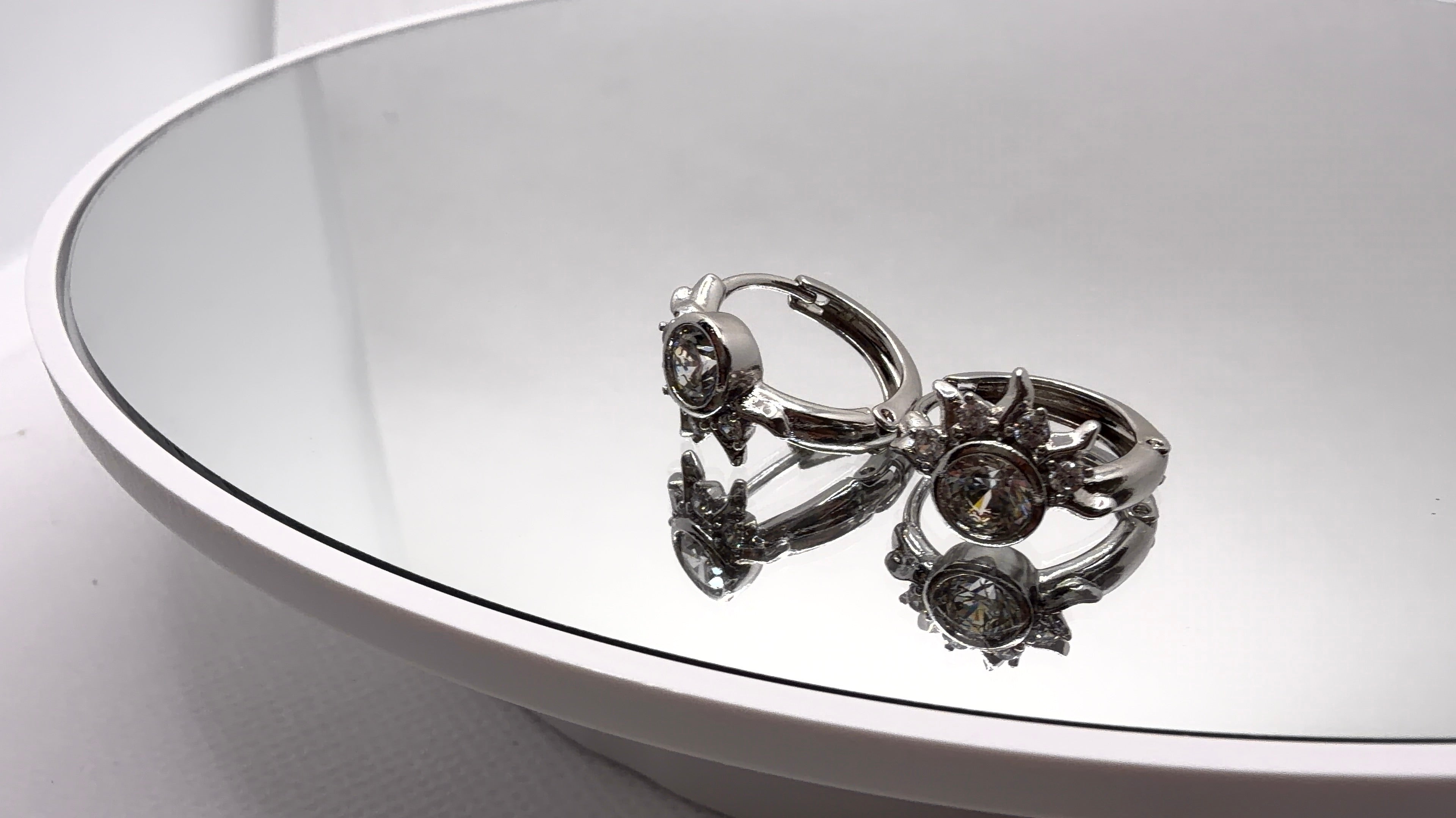 Crystal Sunburst Hoop Earrings