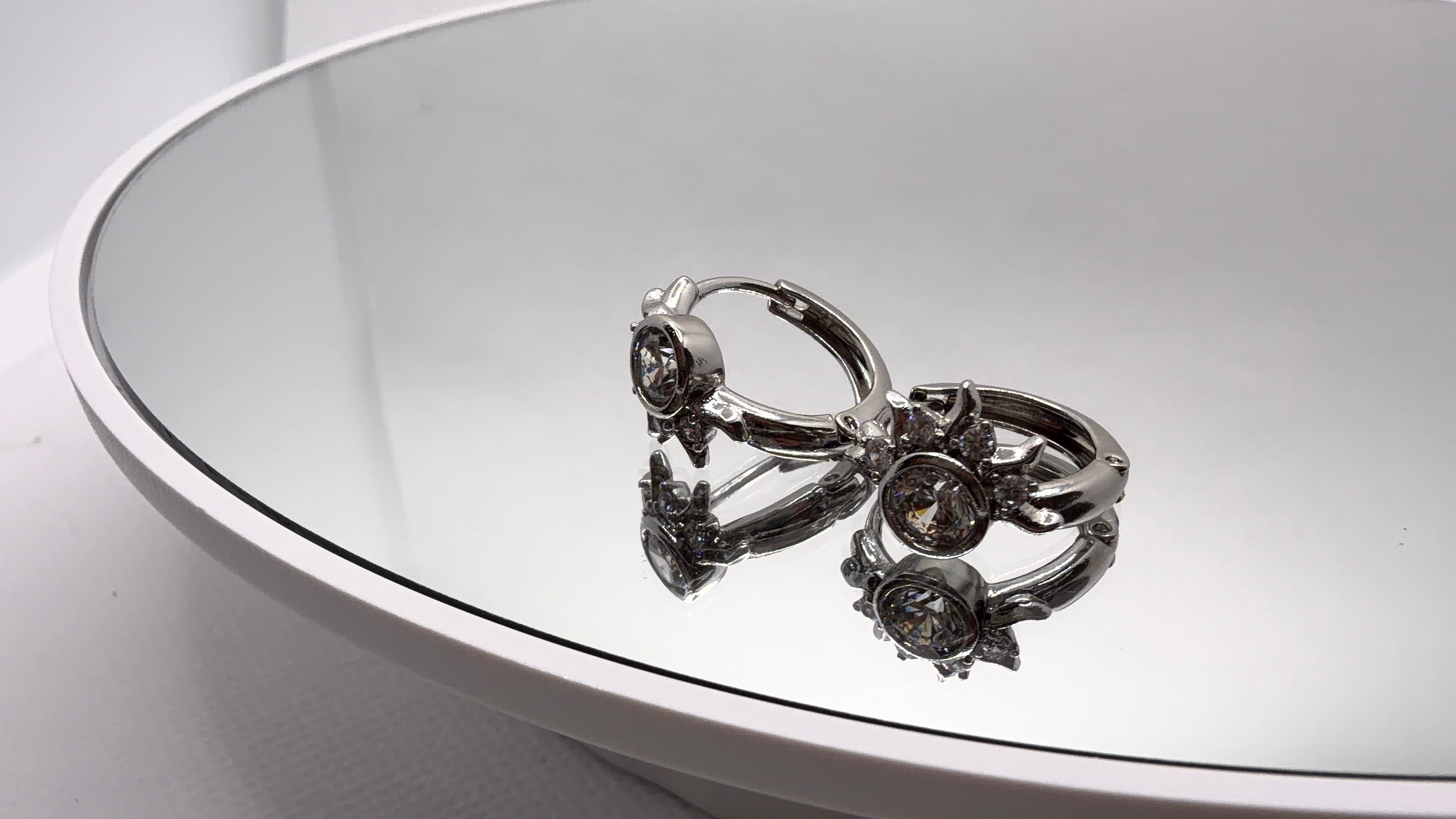 Crystal Sunburst Hoop Earrings
