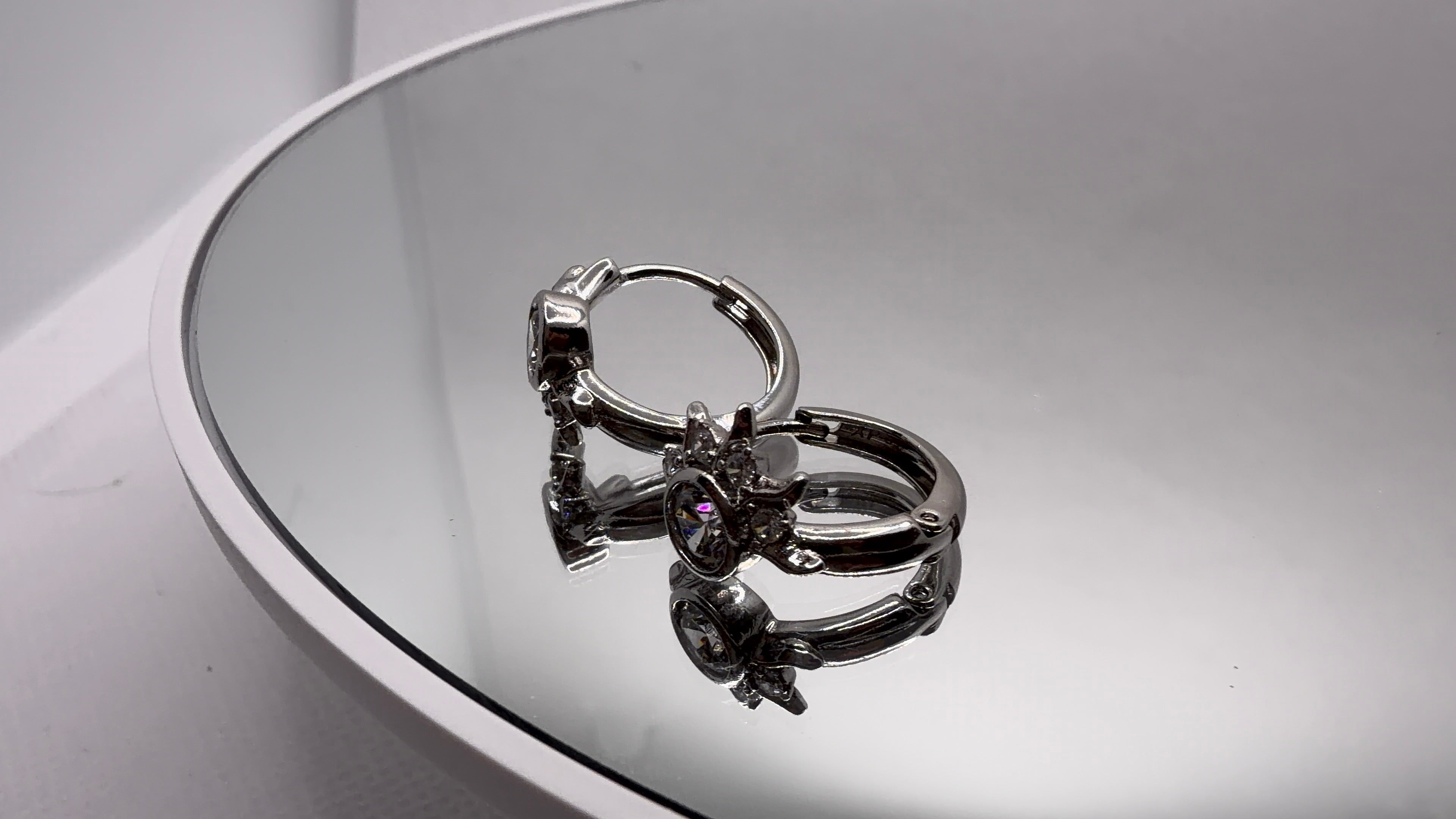 Crystal Sunburst Hoop Earrings