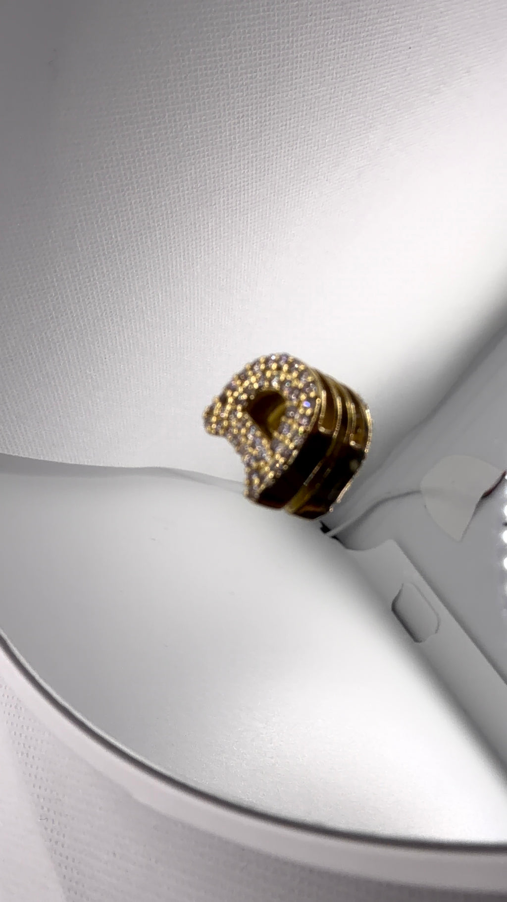 Pavé Letter D Charm & Pendant