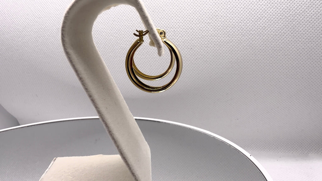 Chunky Gold Tube Hoop Earrings