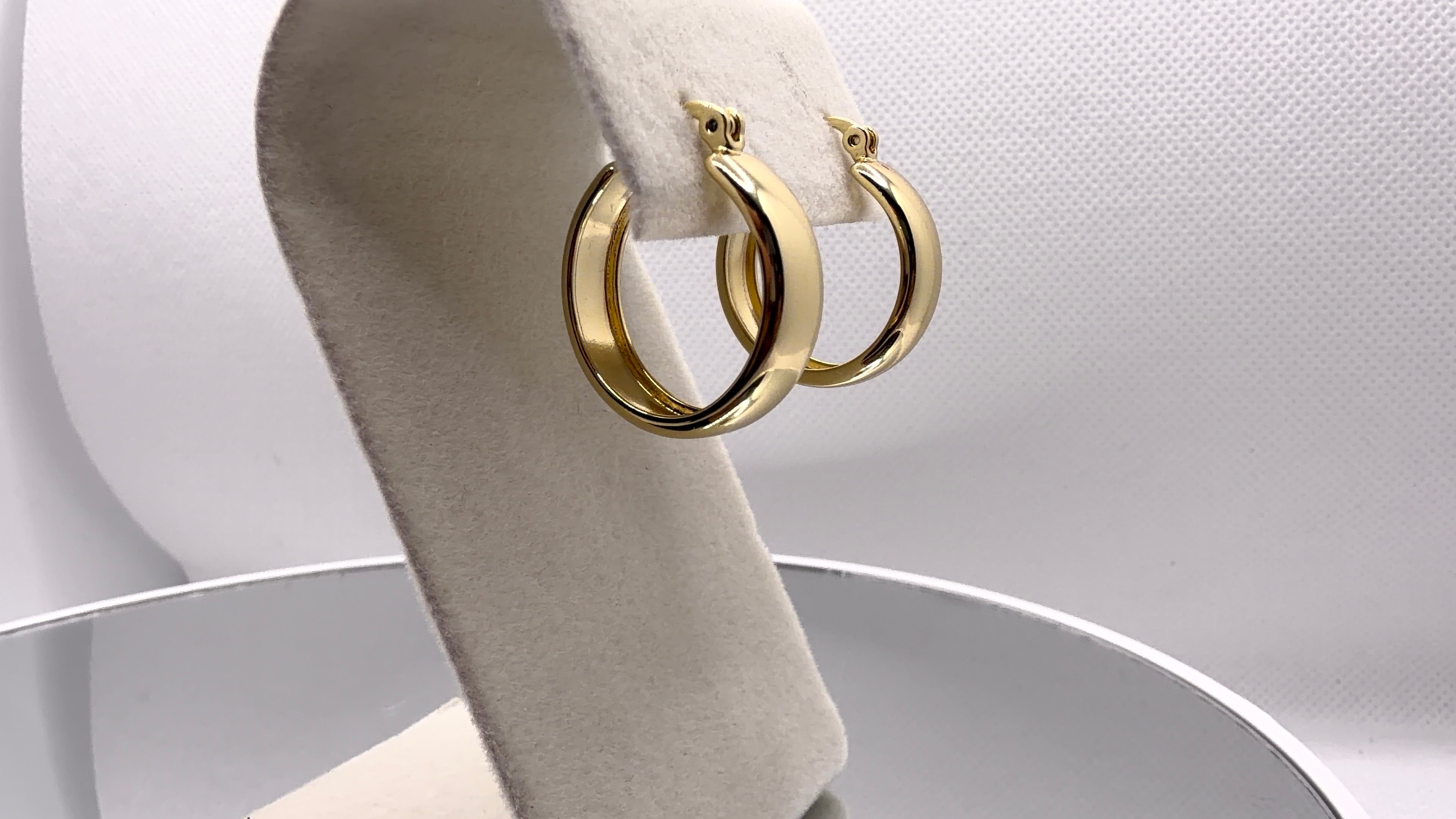 Chunky Gold Tube Hoop Earrings
