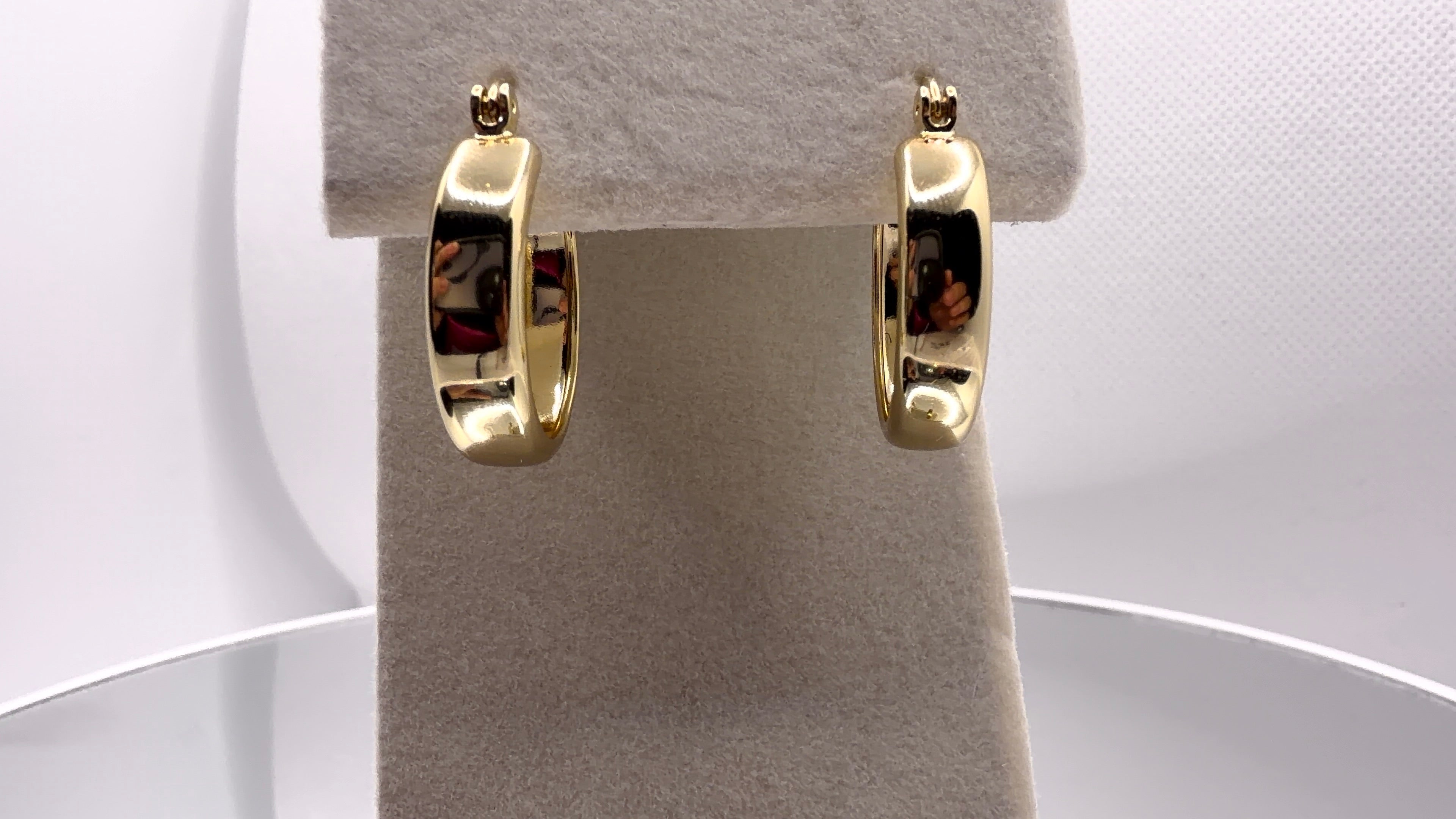 Chunky Gold Tube Hoop Earrings