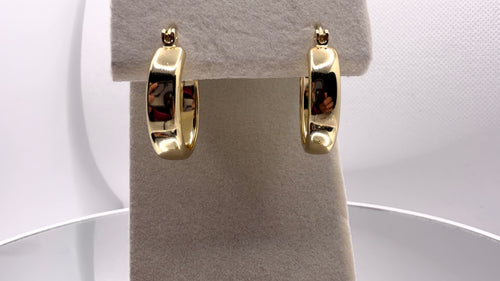 Chunky Gold Tube Hoop Earrings