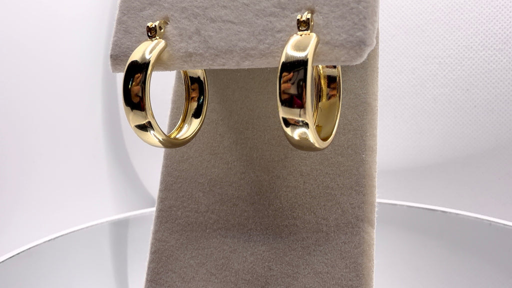 Chunky Gold Tube Hoop Earrings