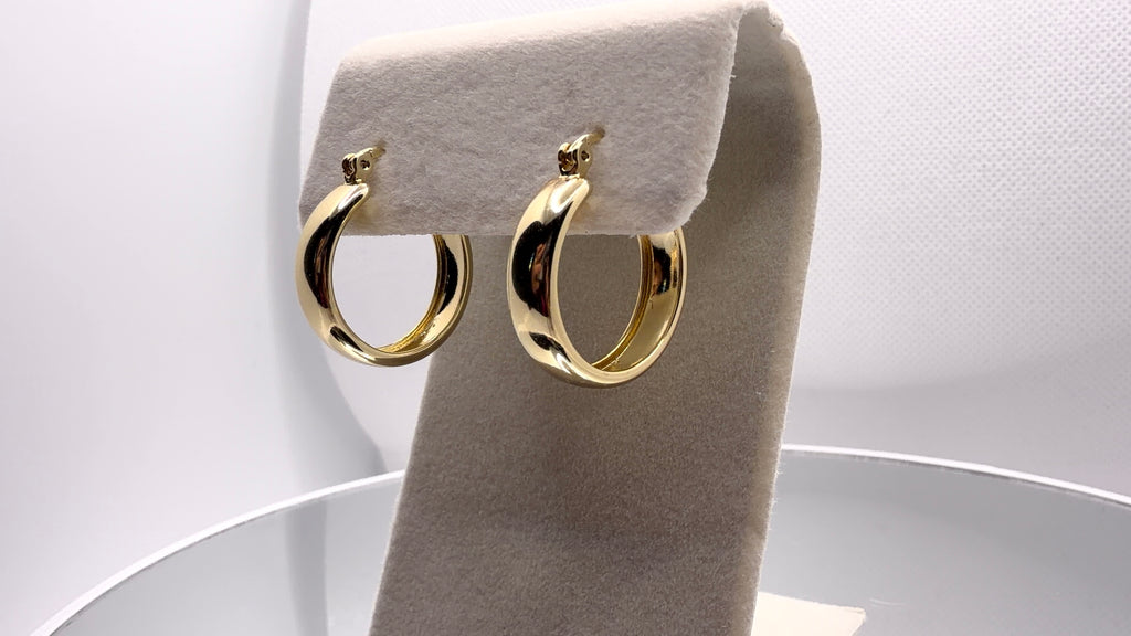Chunky Gold Tube Hoop Earrings
