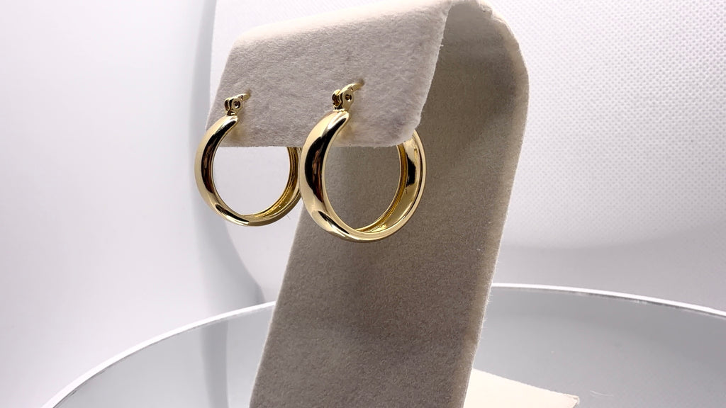 Chunky Gold Tube Hoop Earrings
