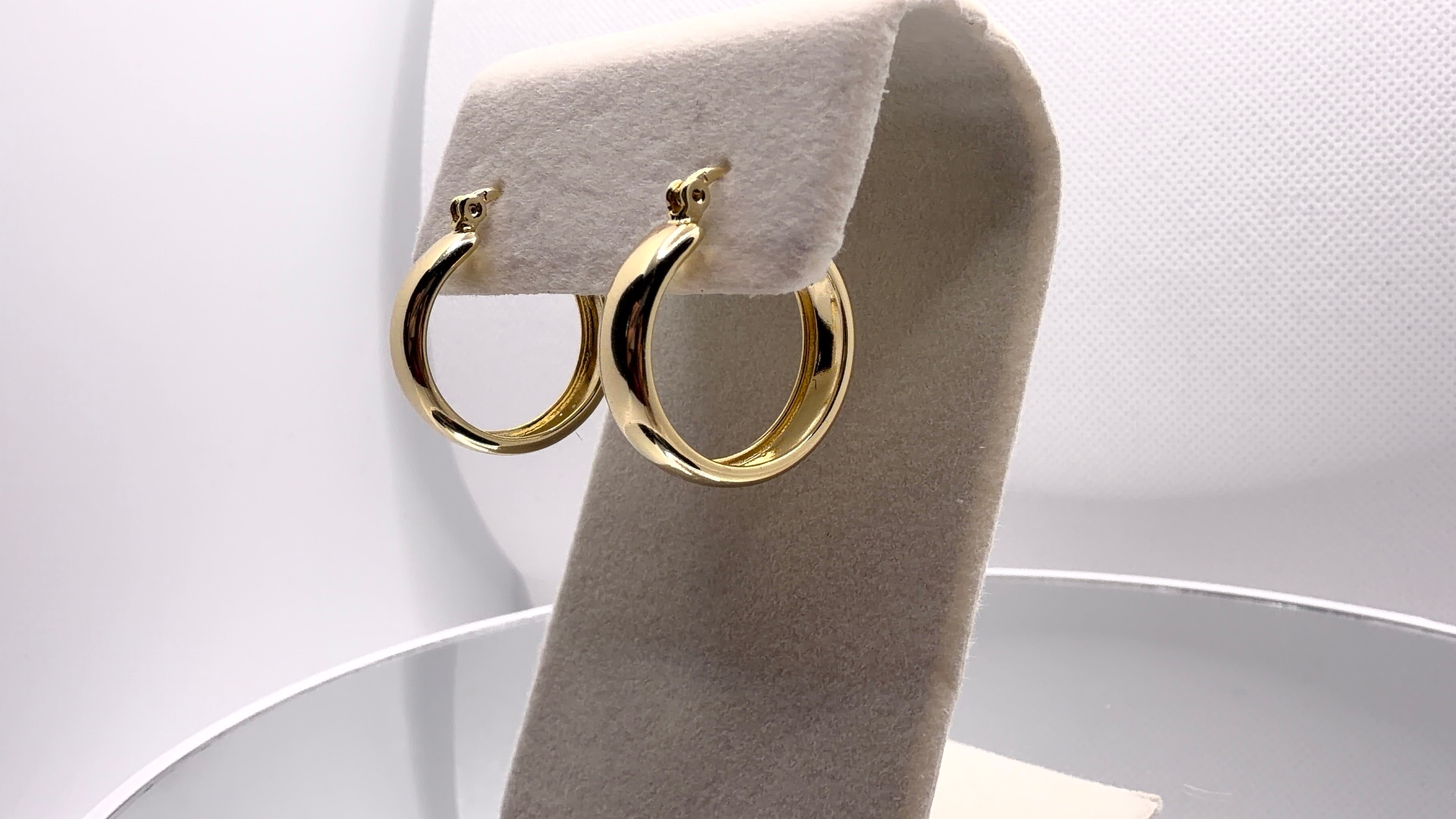 Chunky Gold Tube Hoop Earrings
