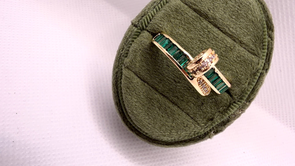 Emerald Baguette Bypass Ring