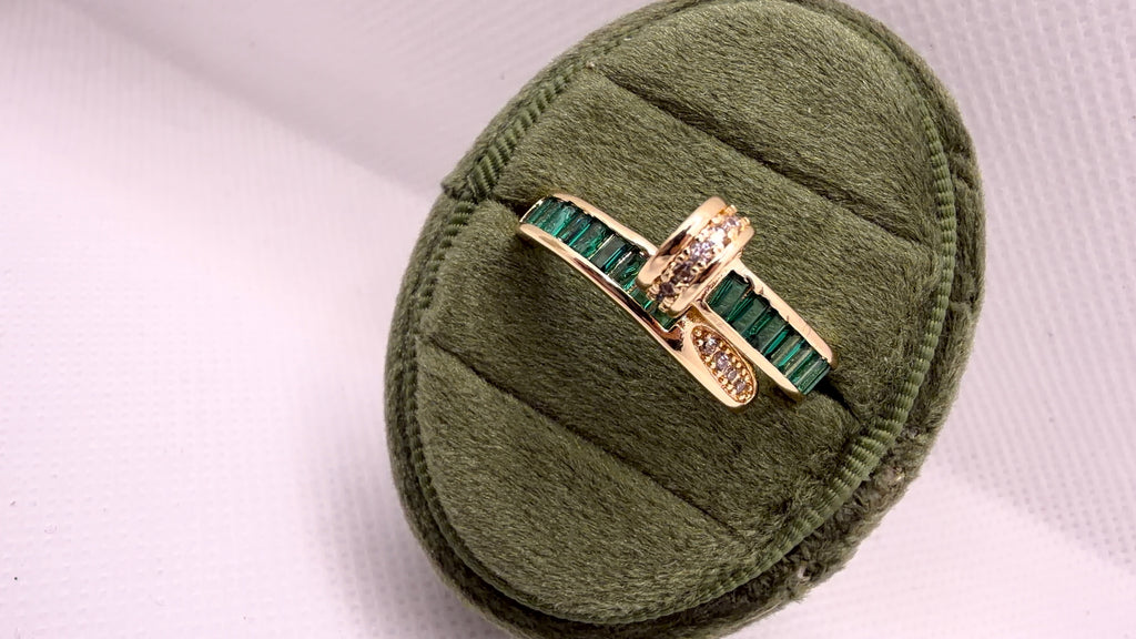 Emerald Baguette Bypass Ring