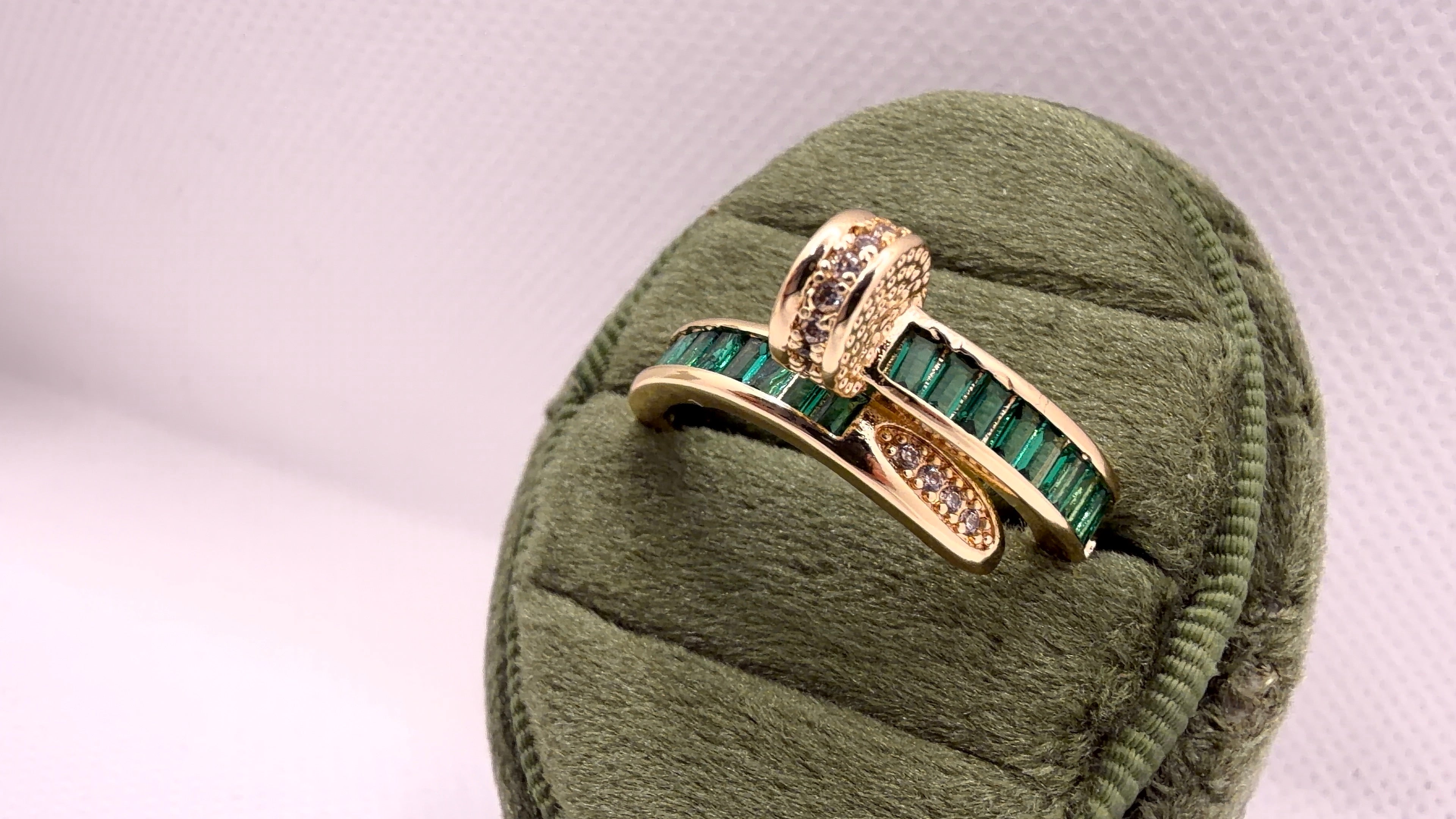 Emerald Baguette Bypass Ring