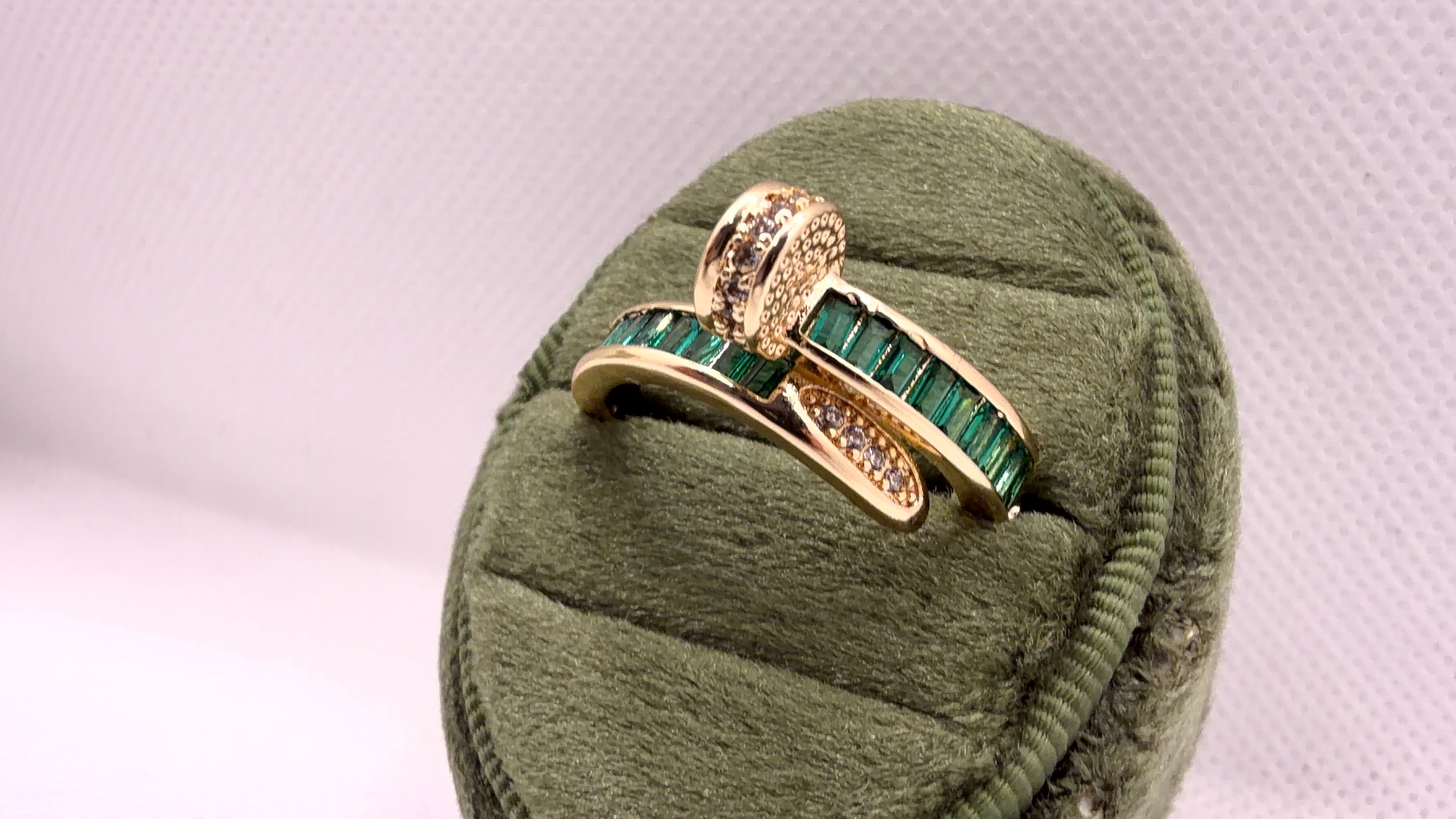 Emerald Baguette Bypass Ring