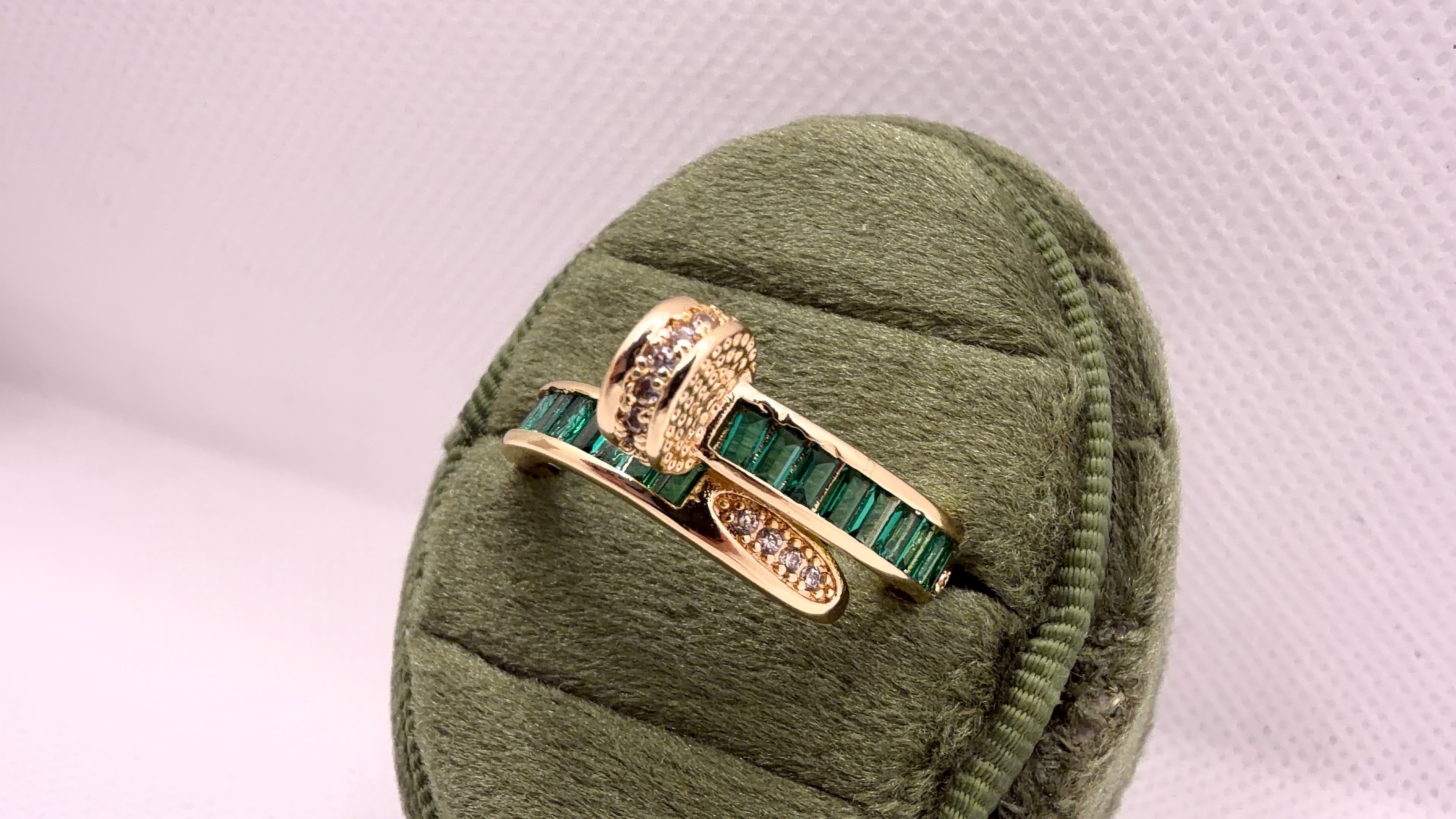 Emerald Baguette Bypass Ring