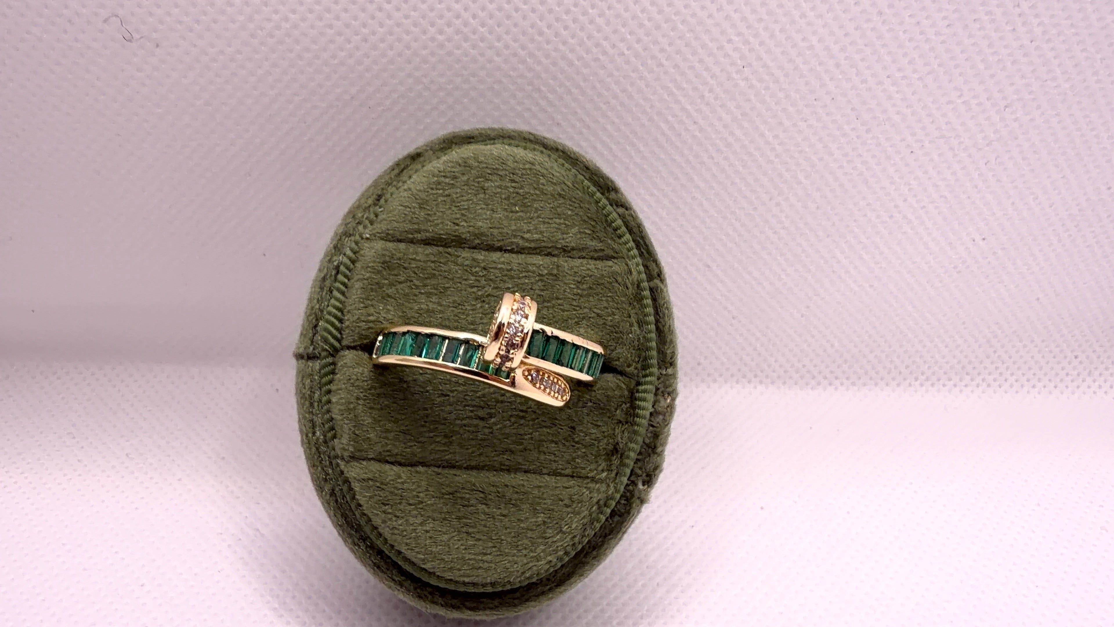 Emerald Baguette Bypass Ring