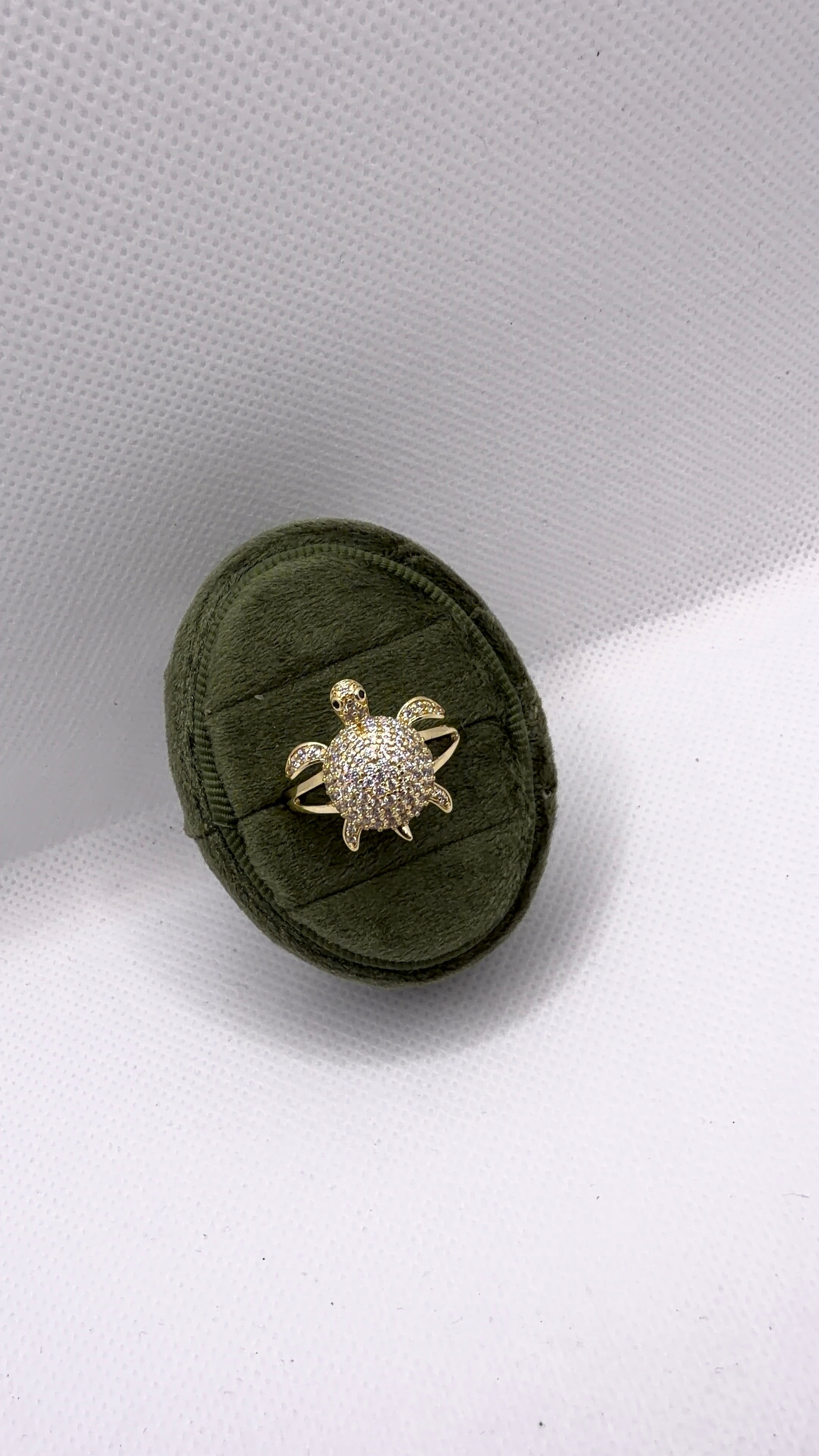 Gold Pavé Sea Turtle Statement Ring