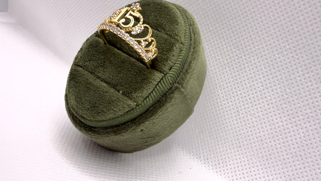 Gold Quinceañera Crown Ring