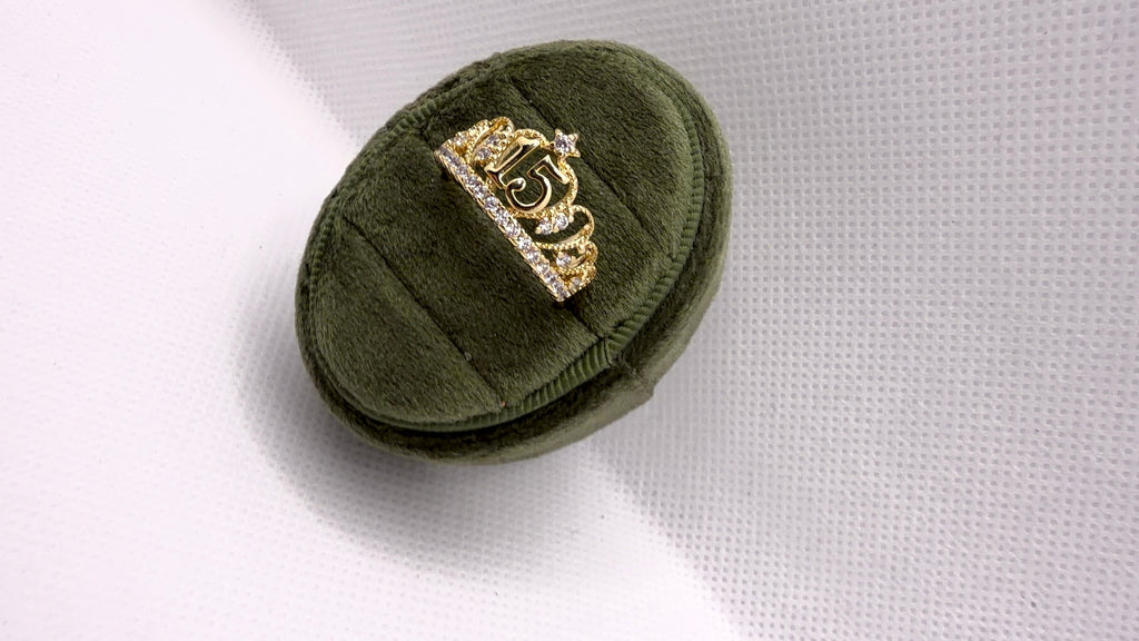 Gold Quinceañera Crown Ring