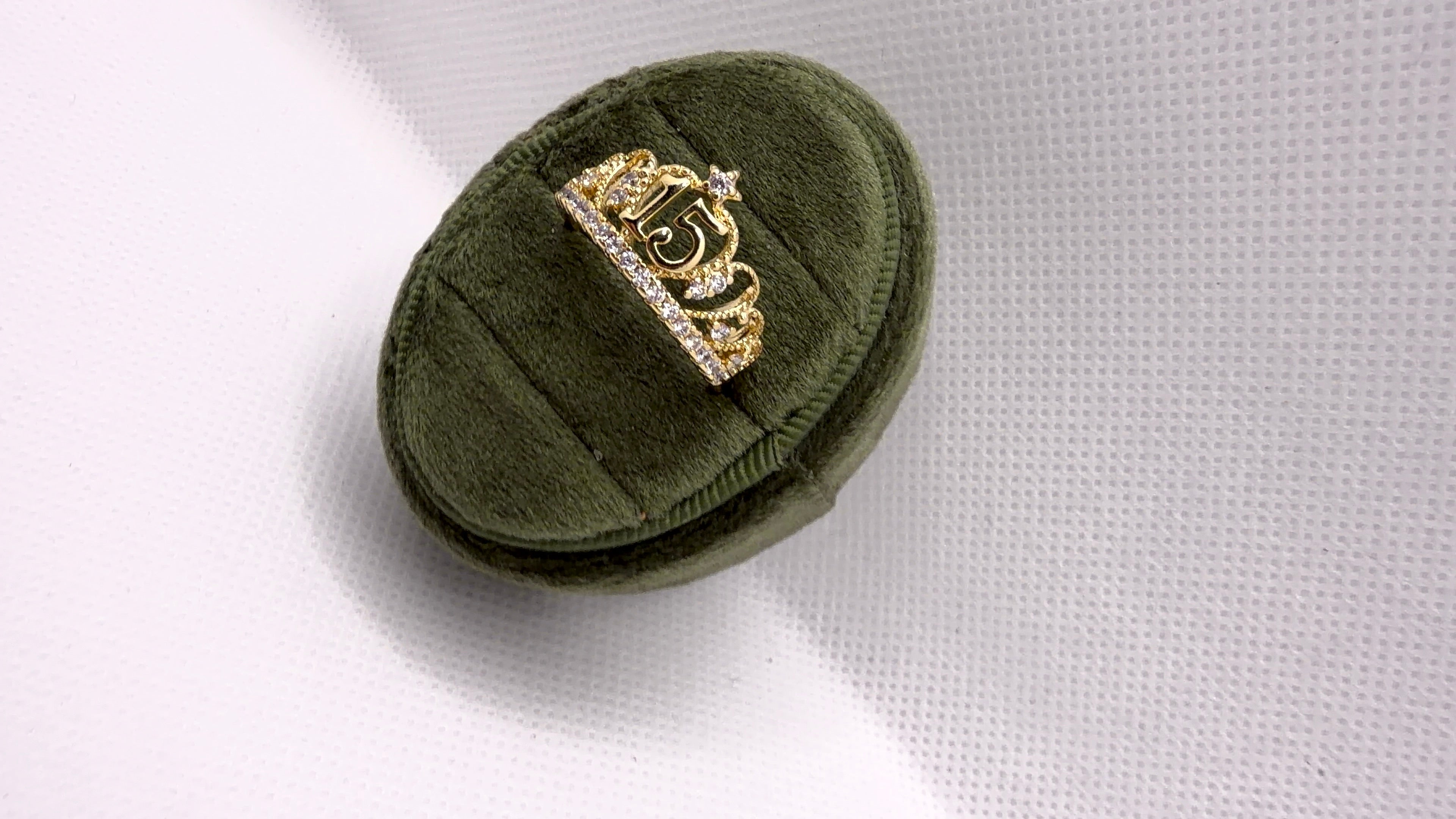 Gold Quinceañera Crown Ring