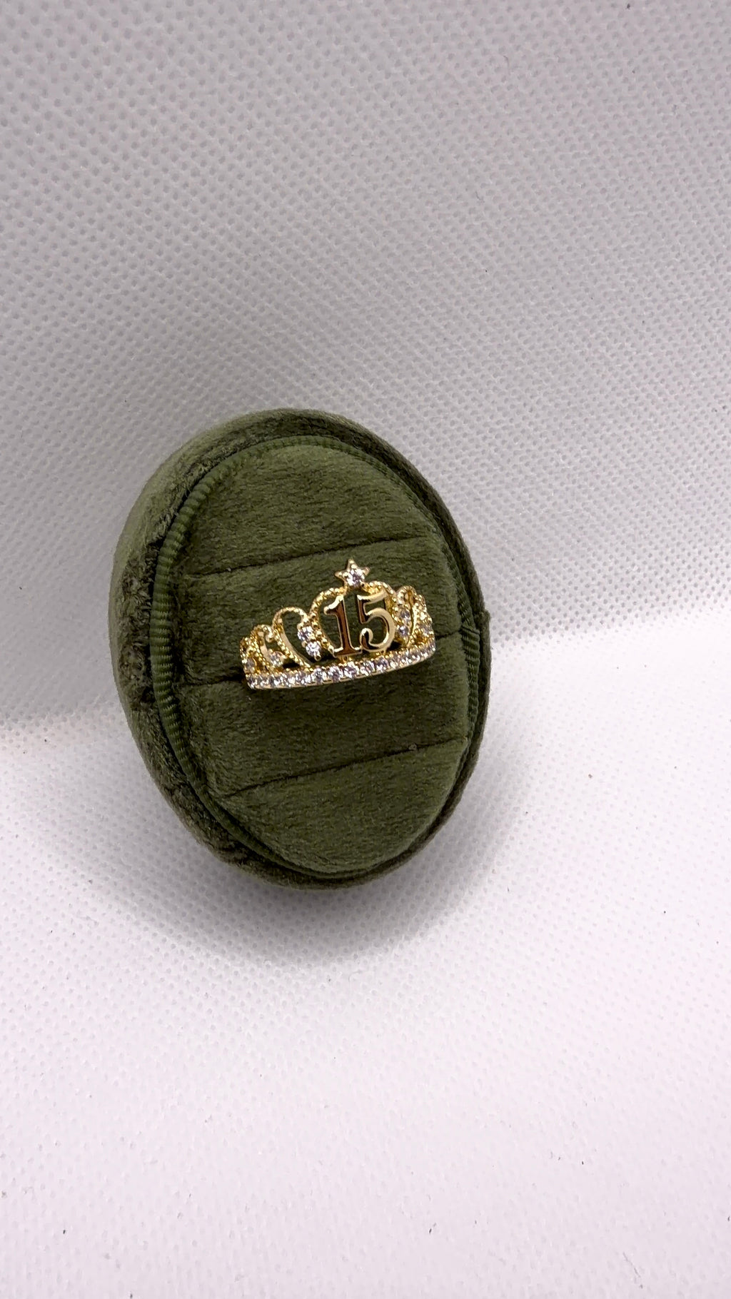 Gold Quinceañera Crown Ring