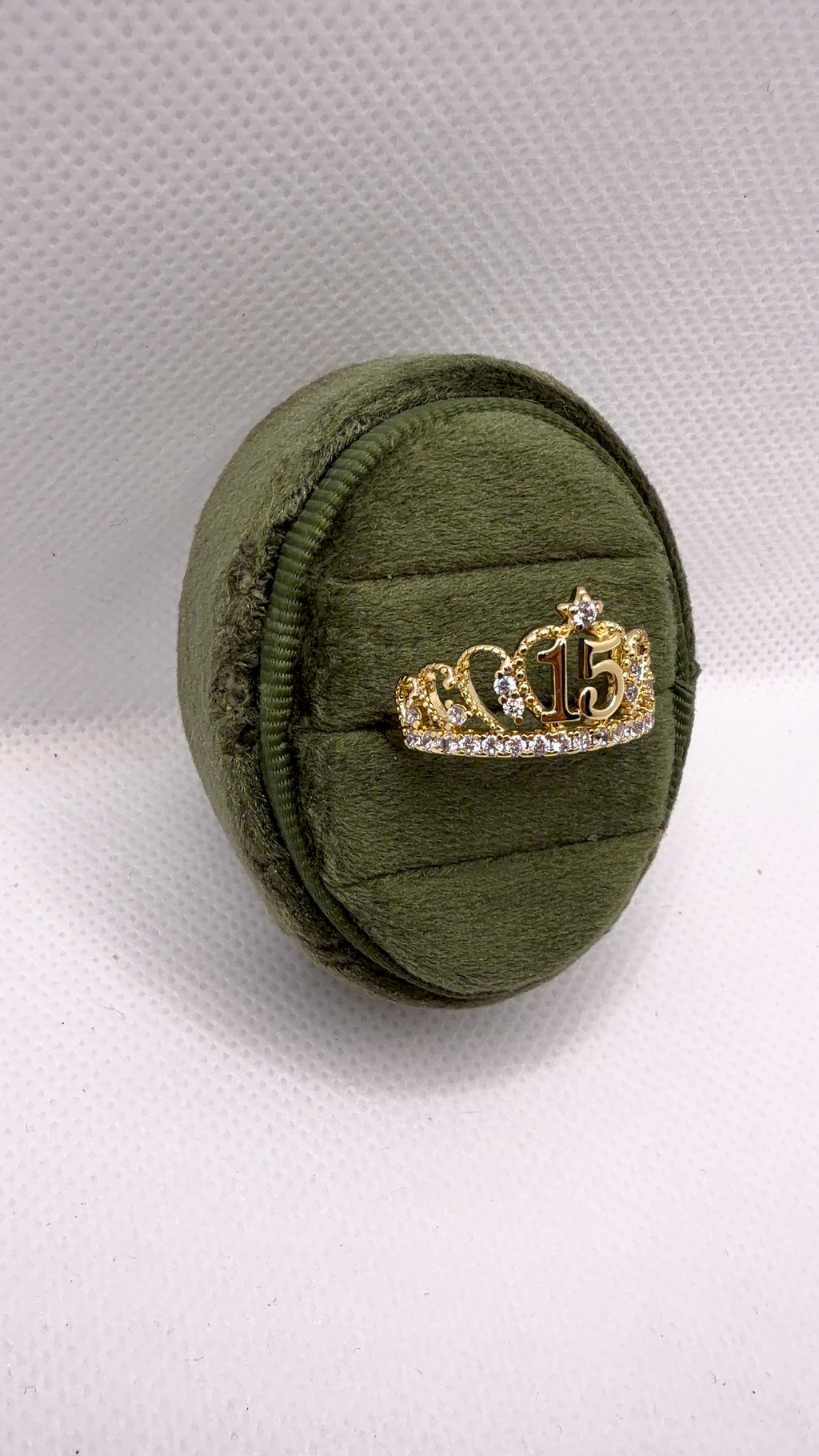 Gold Quinceañera Crown Ring