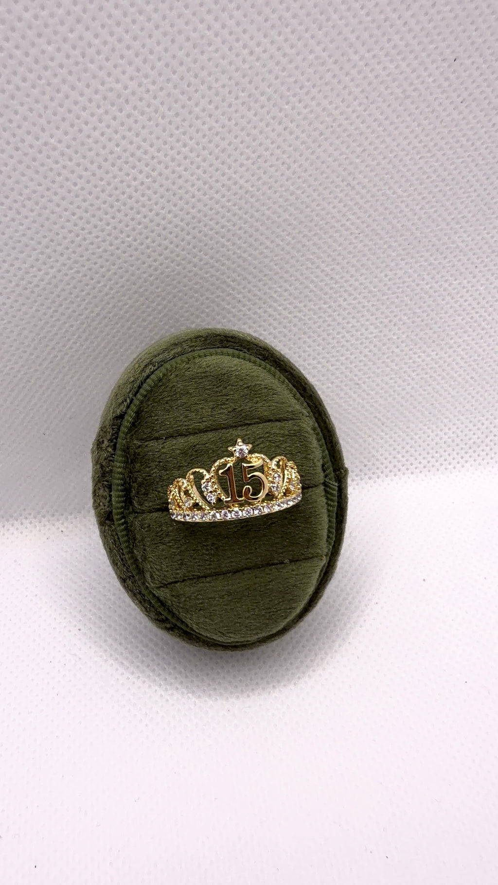 Gold Quinceañera Crown Ring