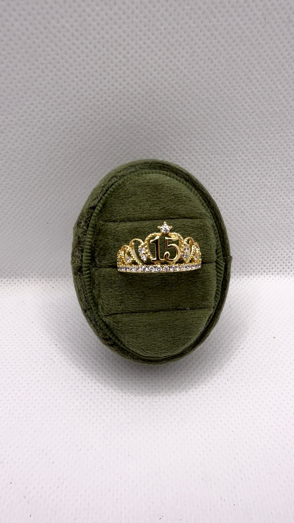 Gold Quinceañera Crown Ring