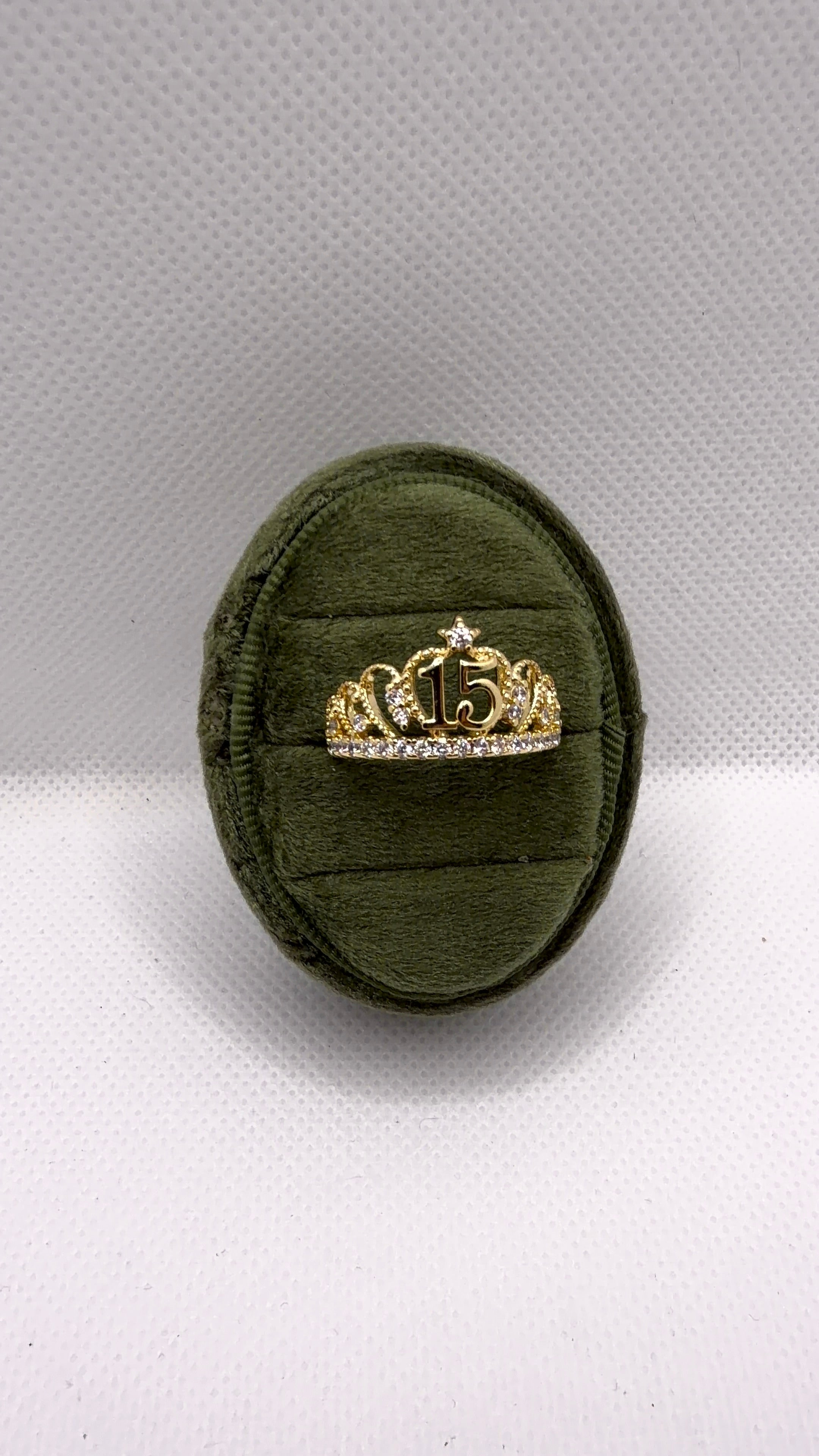 Gold Quinceañera Crown Ring