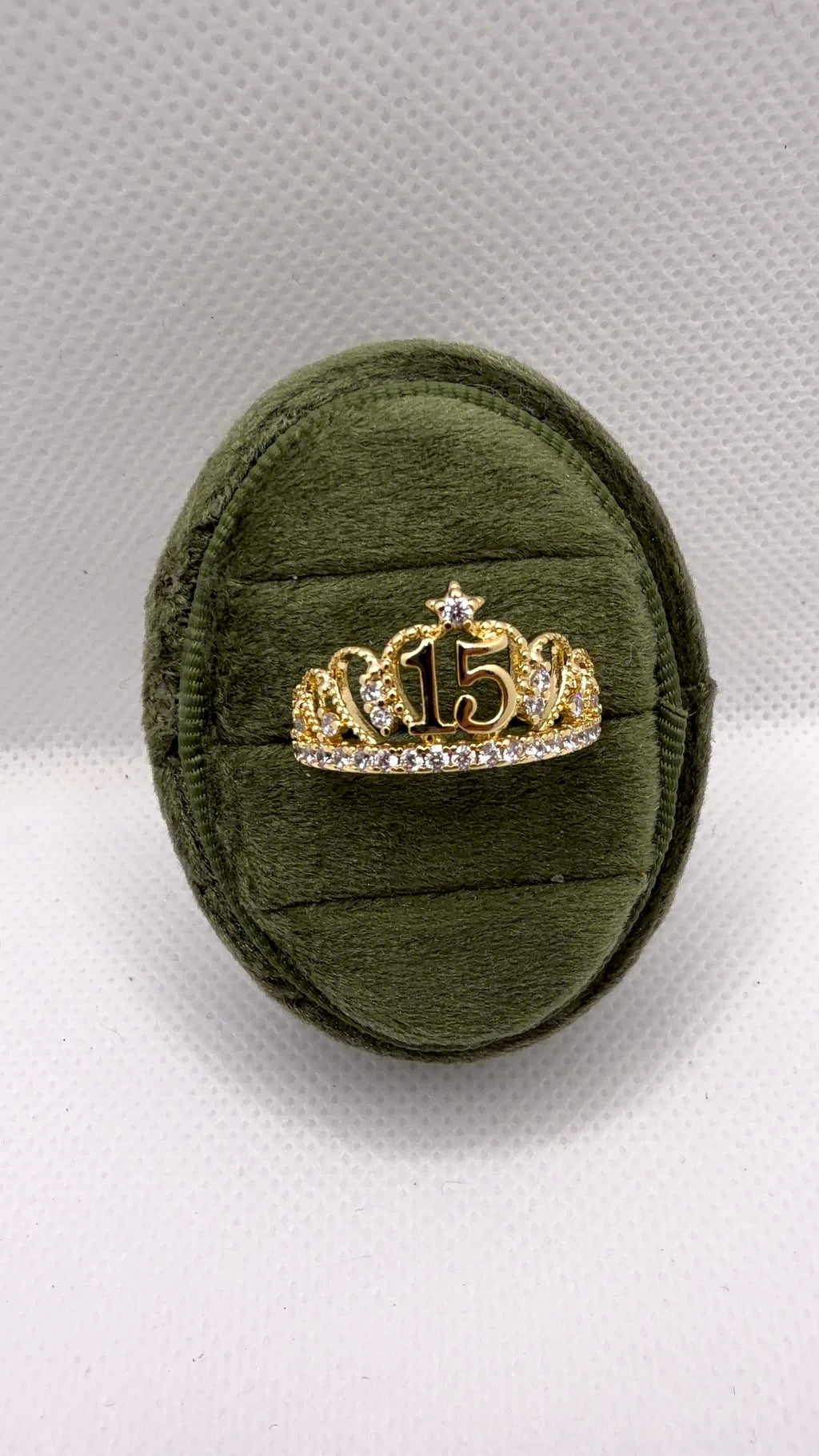 Gold Quinceañera Crown Ring
