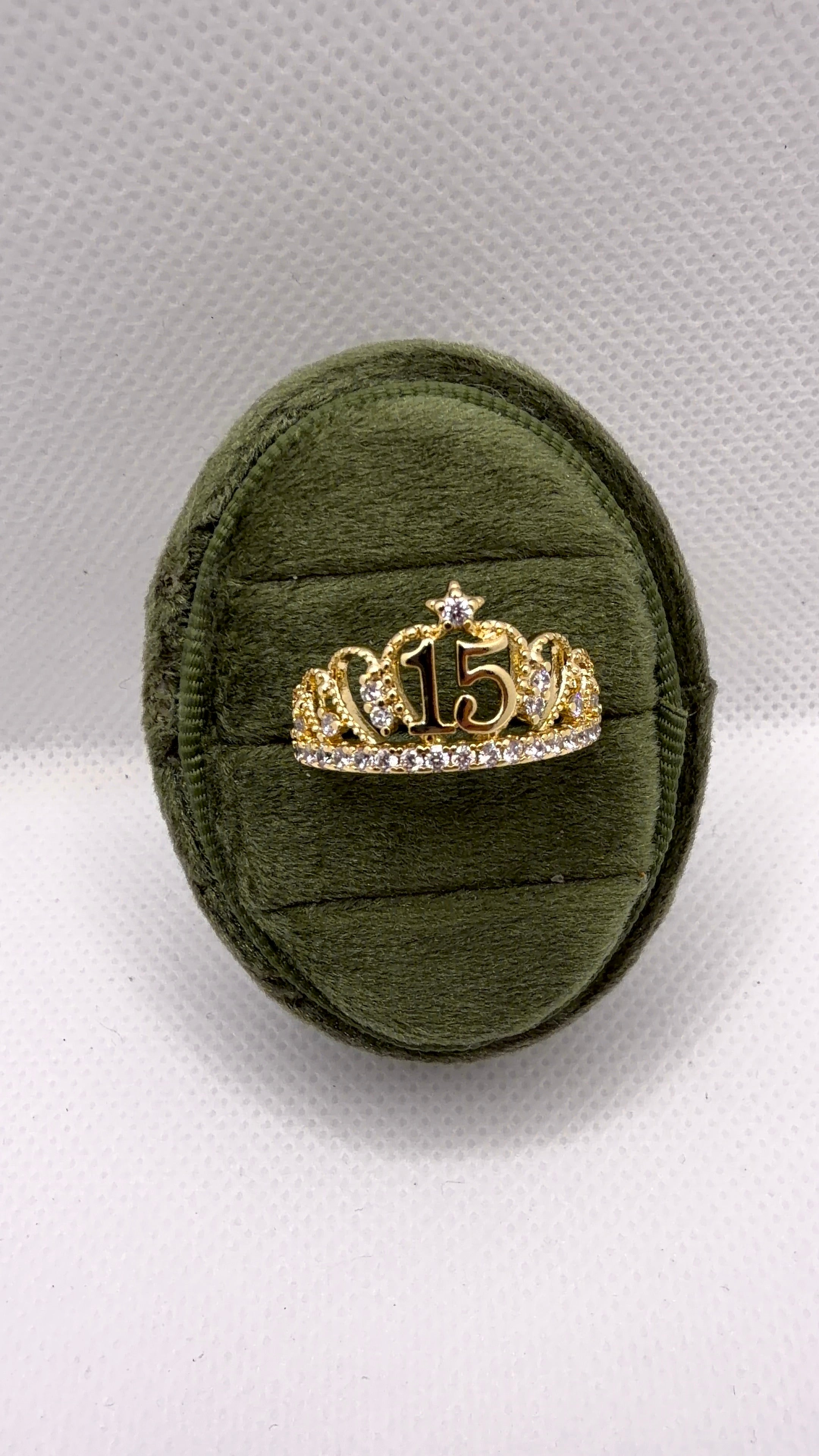 Gold Quinceañera Crown Ring