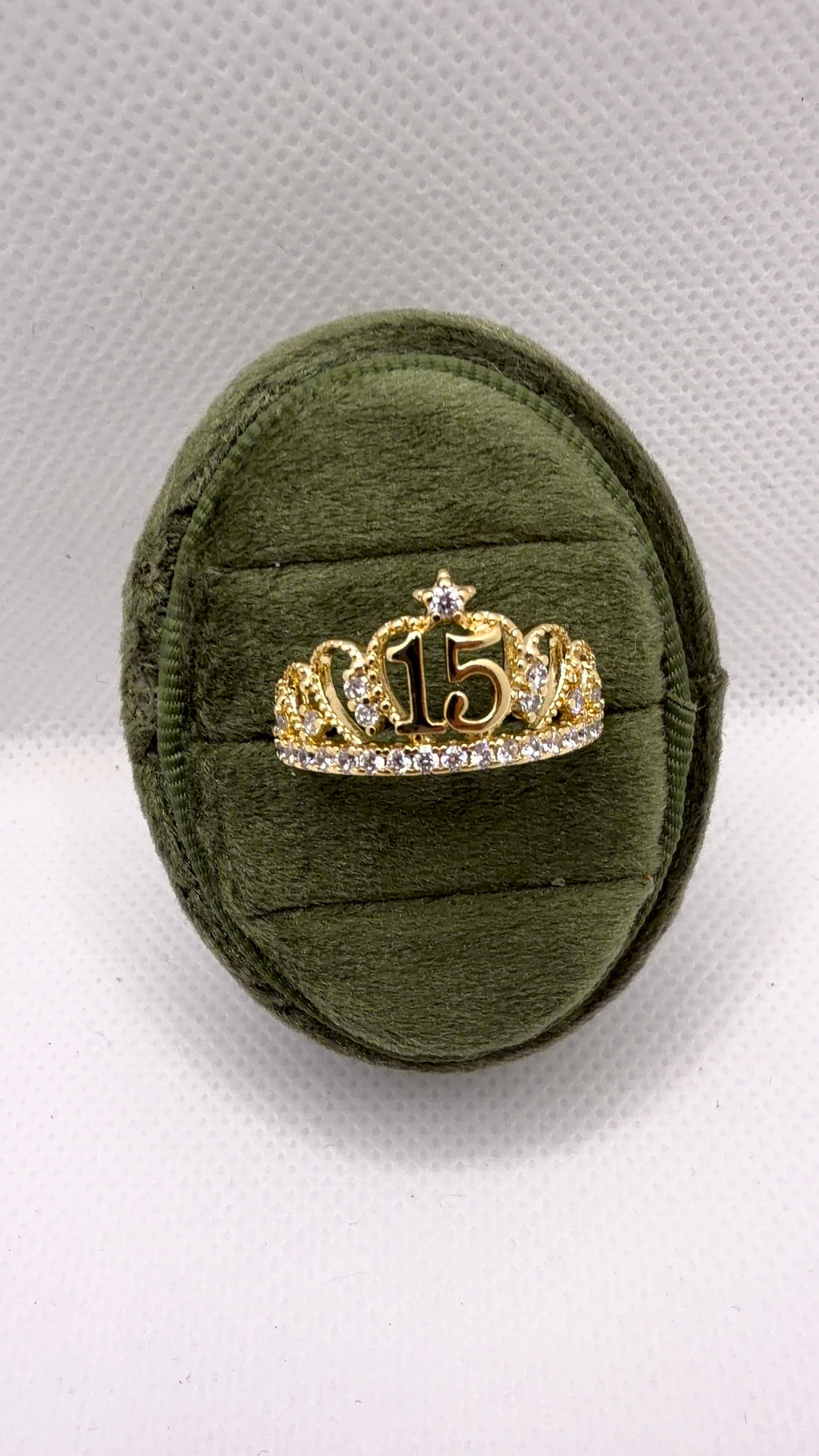 Gold Quinceañera Crown Ring