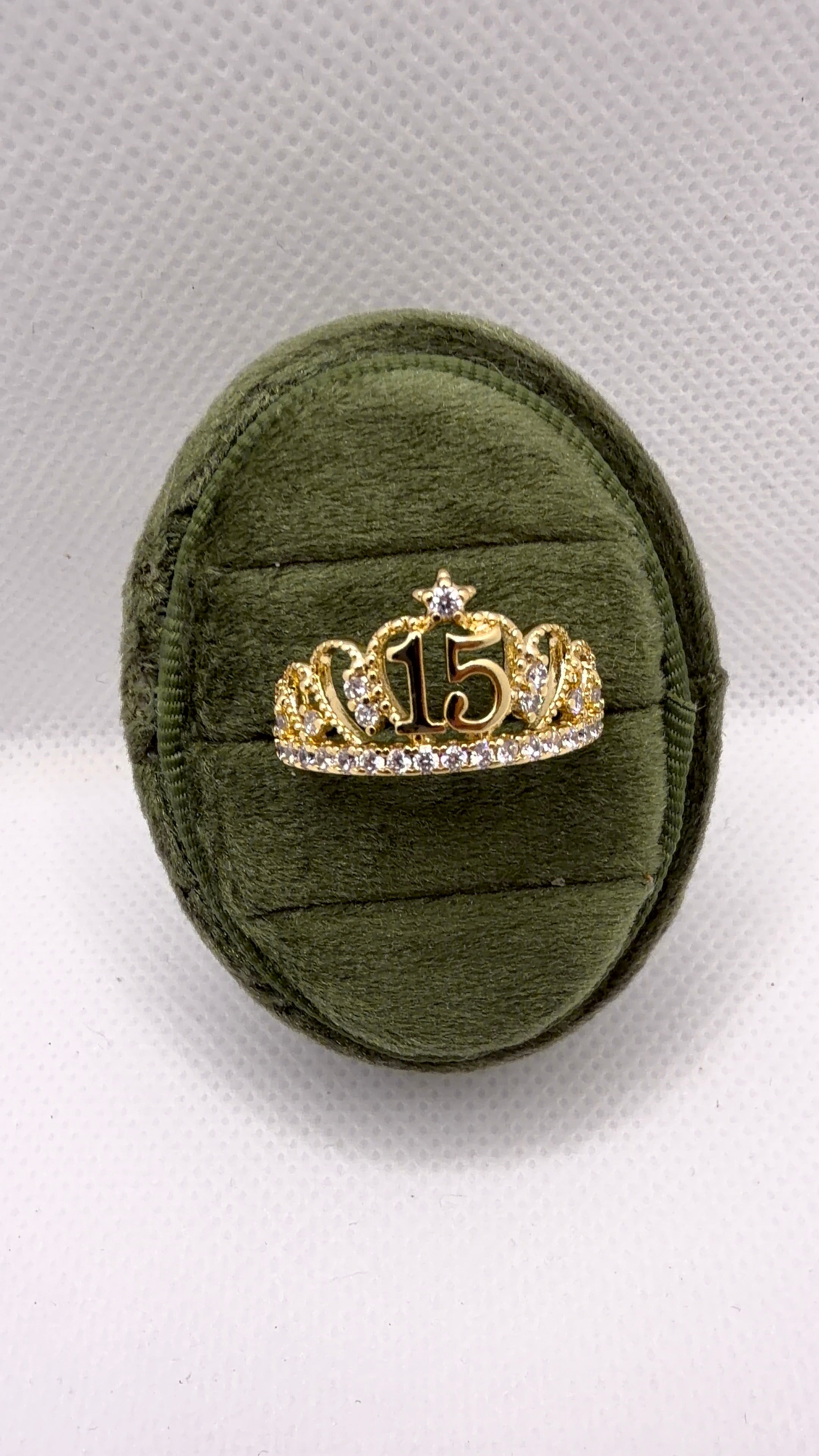 Gold Quinceañera Crown Ring